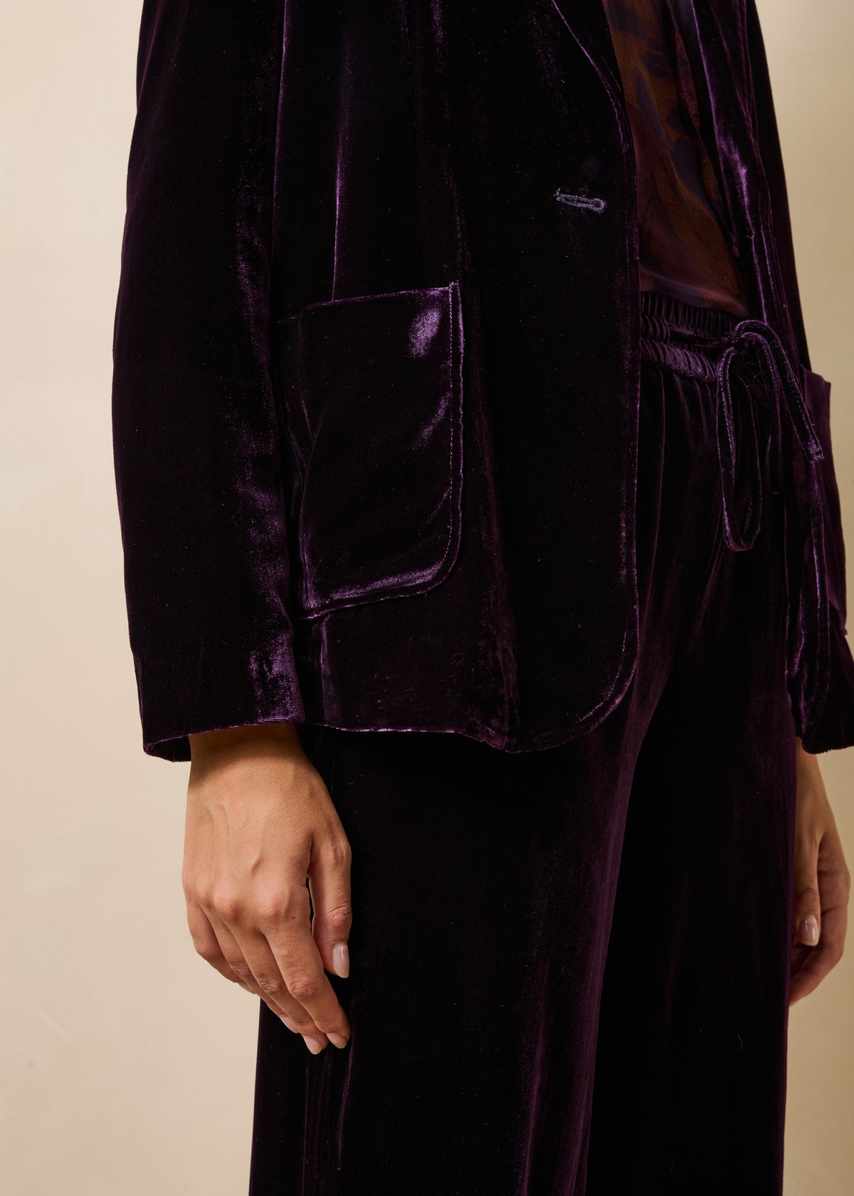 Veste tailleur violette en velours
