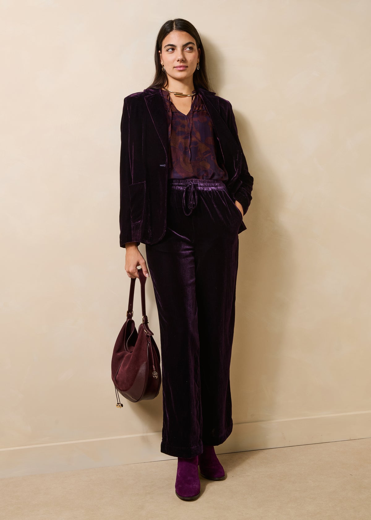 Veste tailleur violette en velours