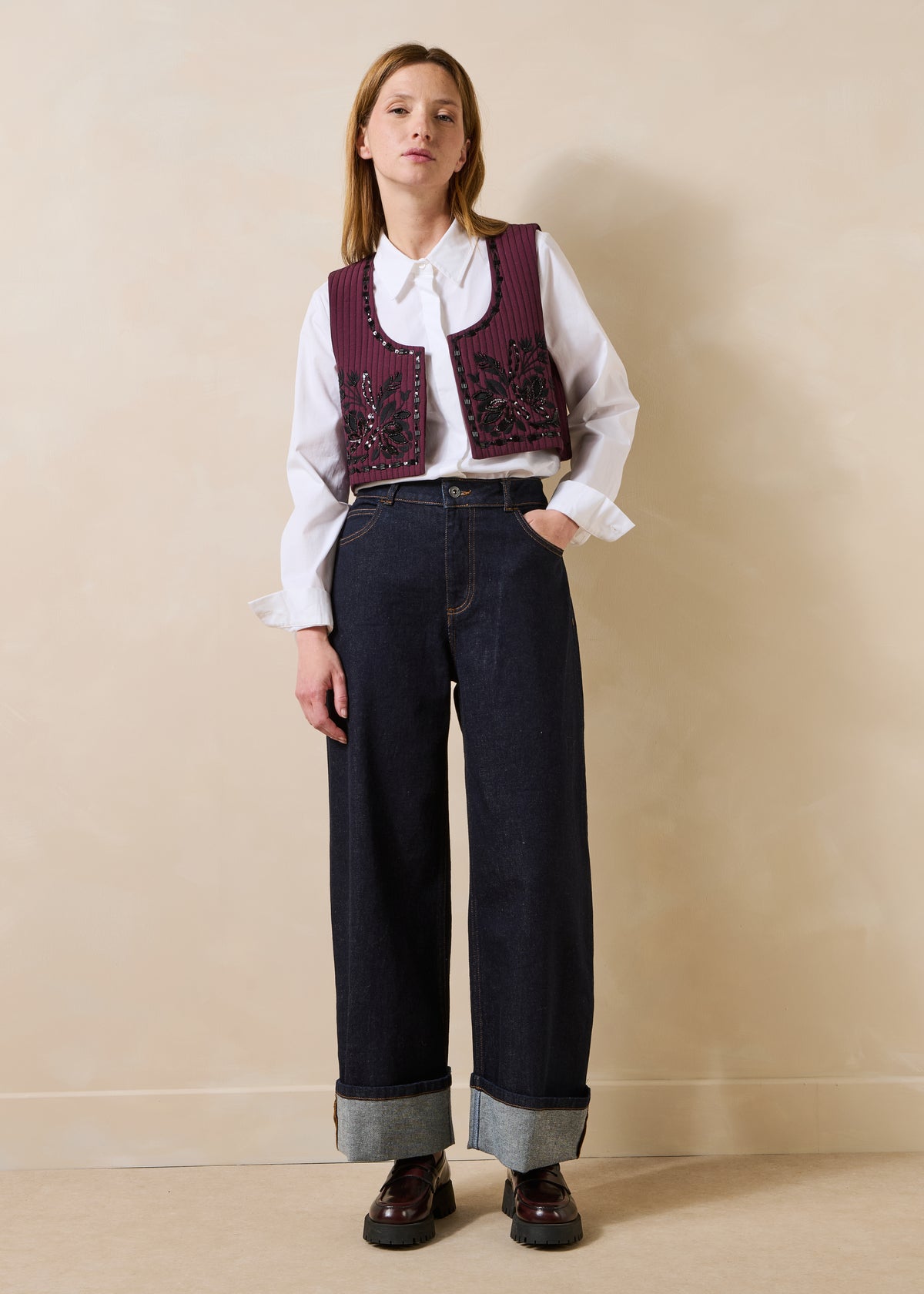 Chaqueta berenjena y negro - Ganesh