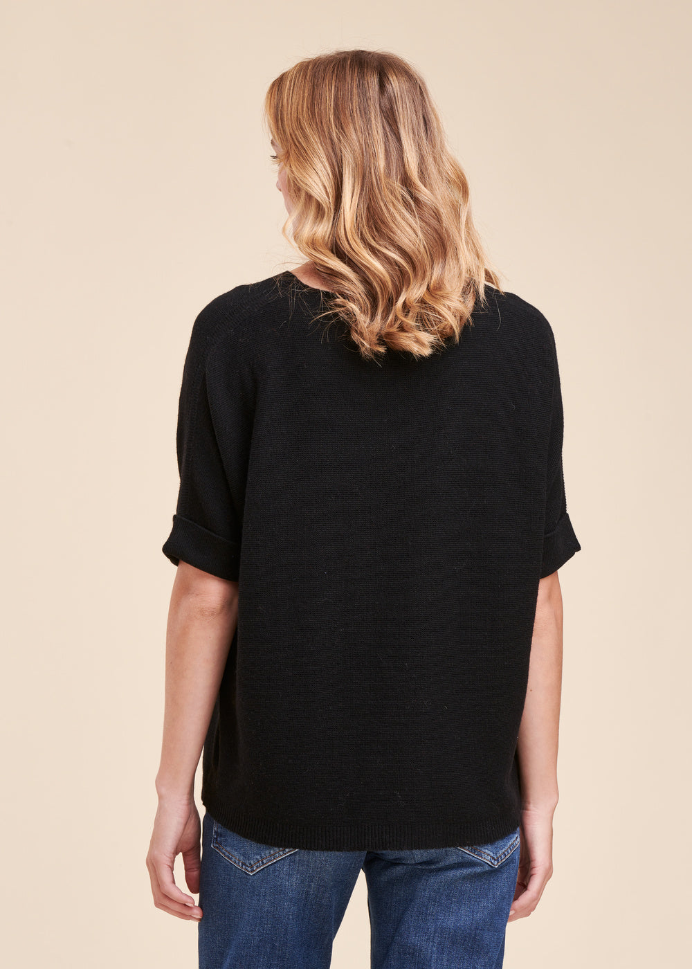 Oversize-Pullover mit kurzen Ärmeln