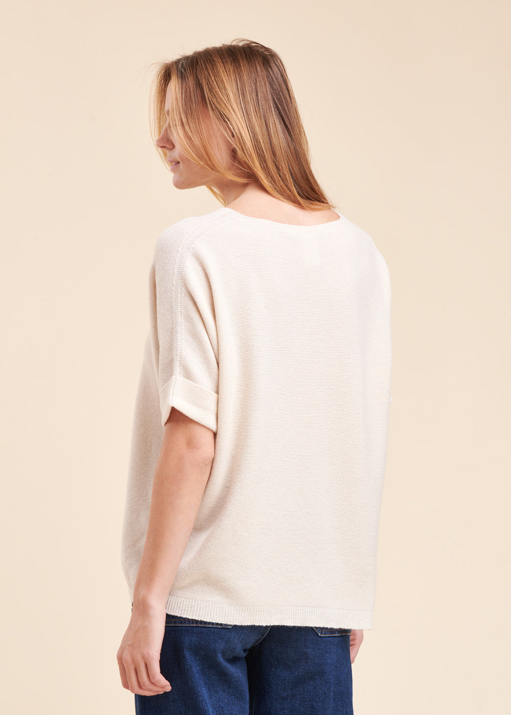 Oversize-Pullover mit kurzen Ärmeln