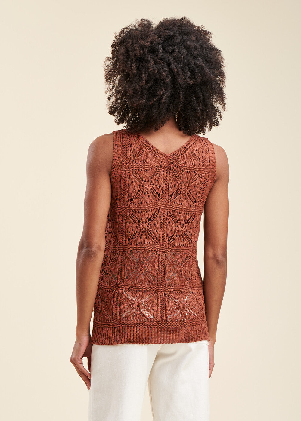 Crochet knit tank top