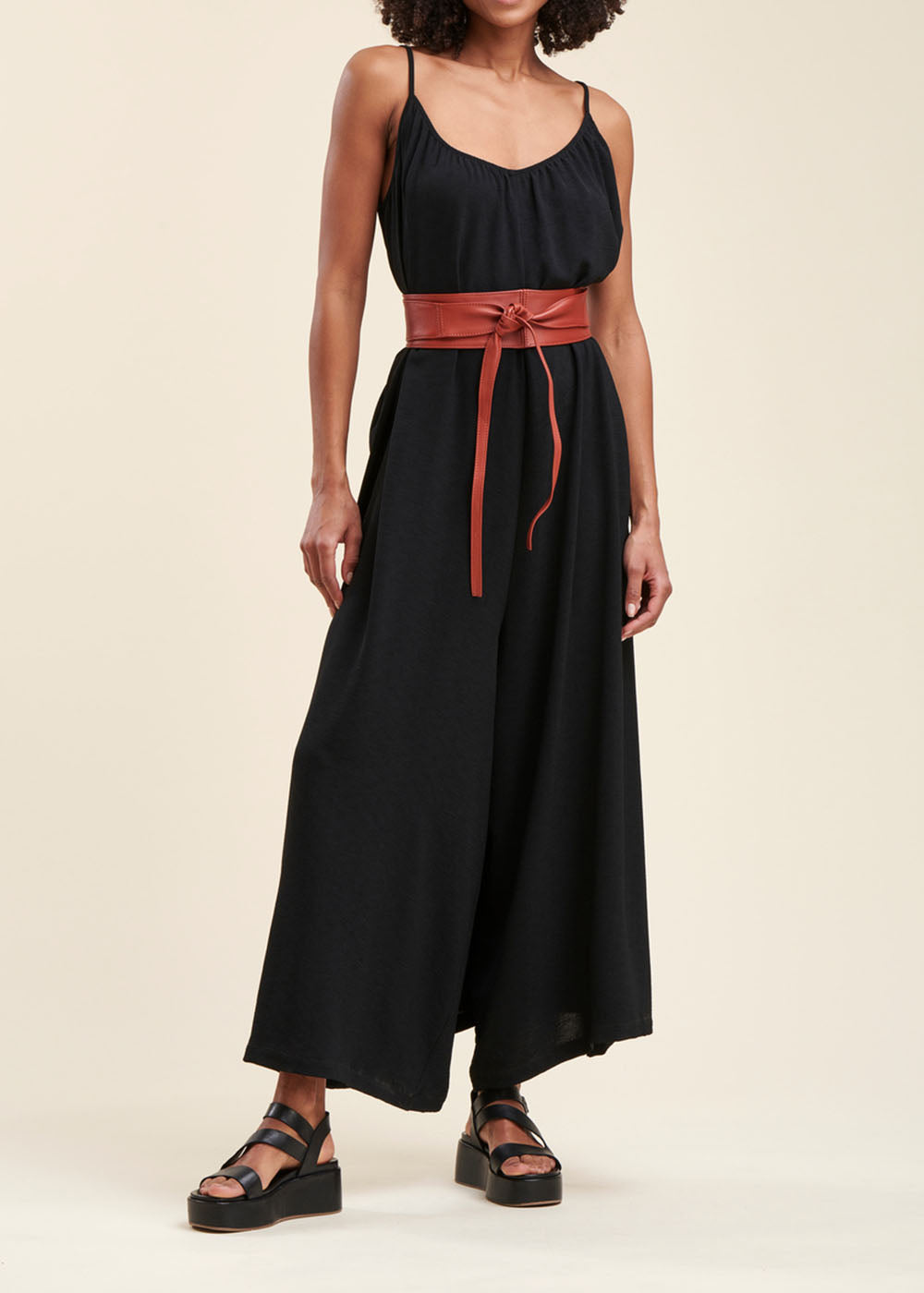 Ceinture en cuir de vachette à nouer