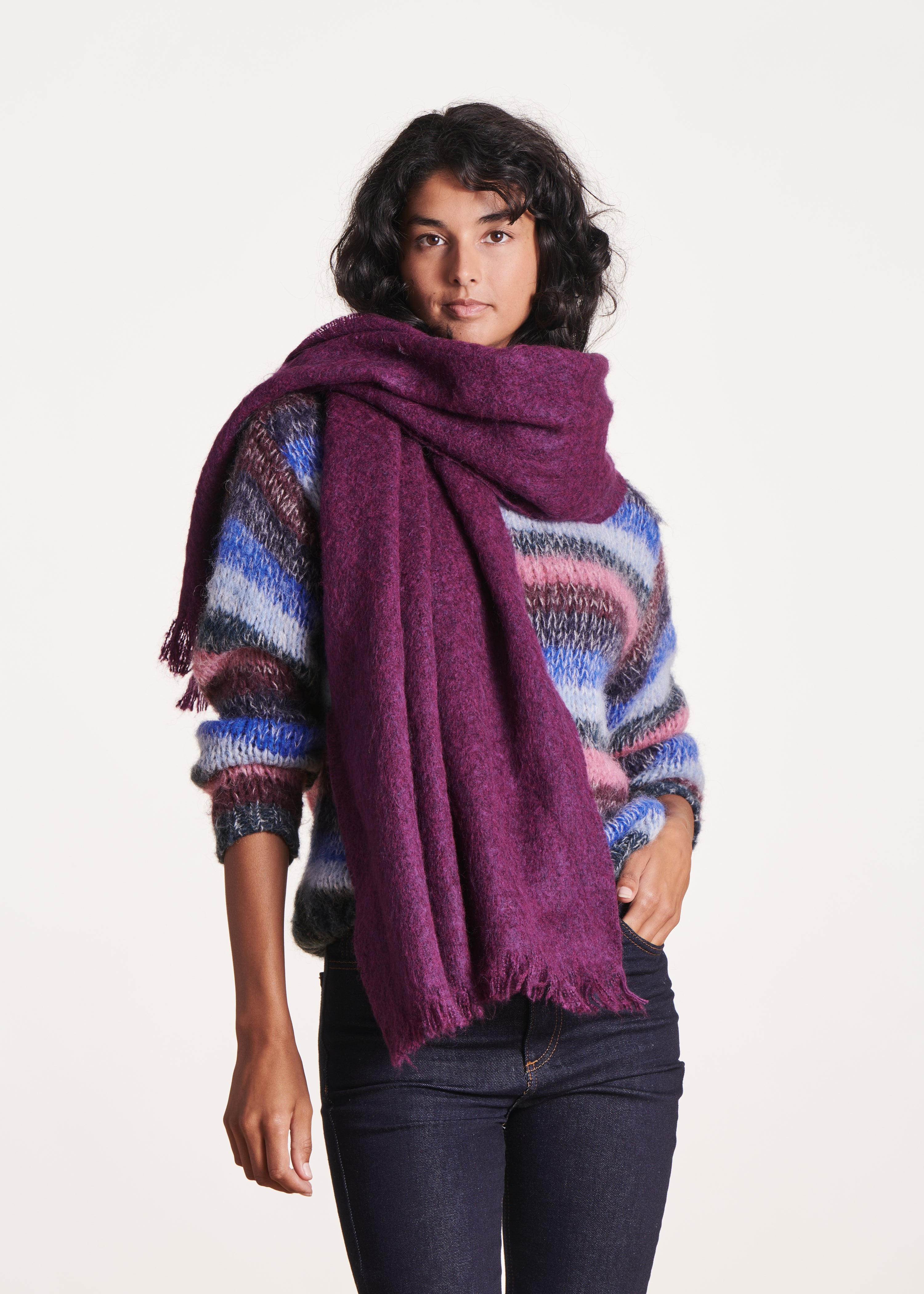 Plain purple scarf