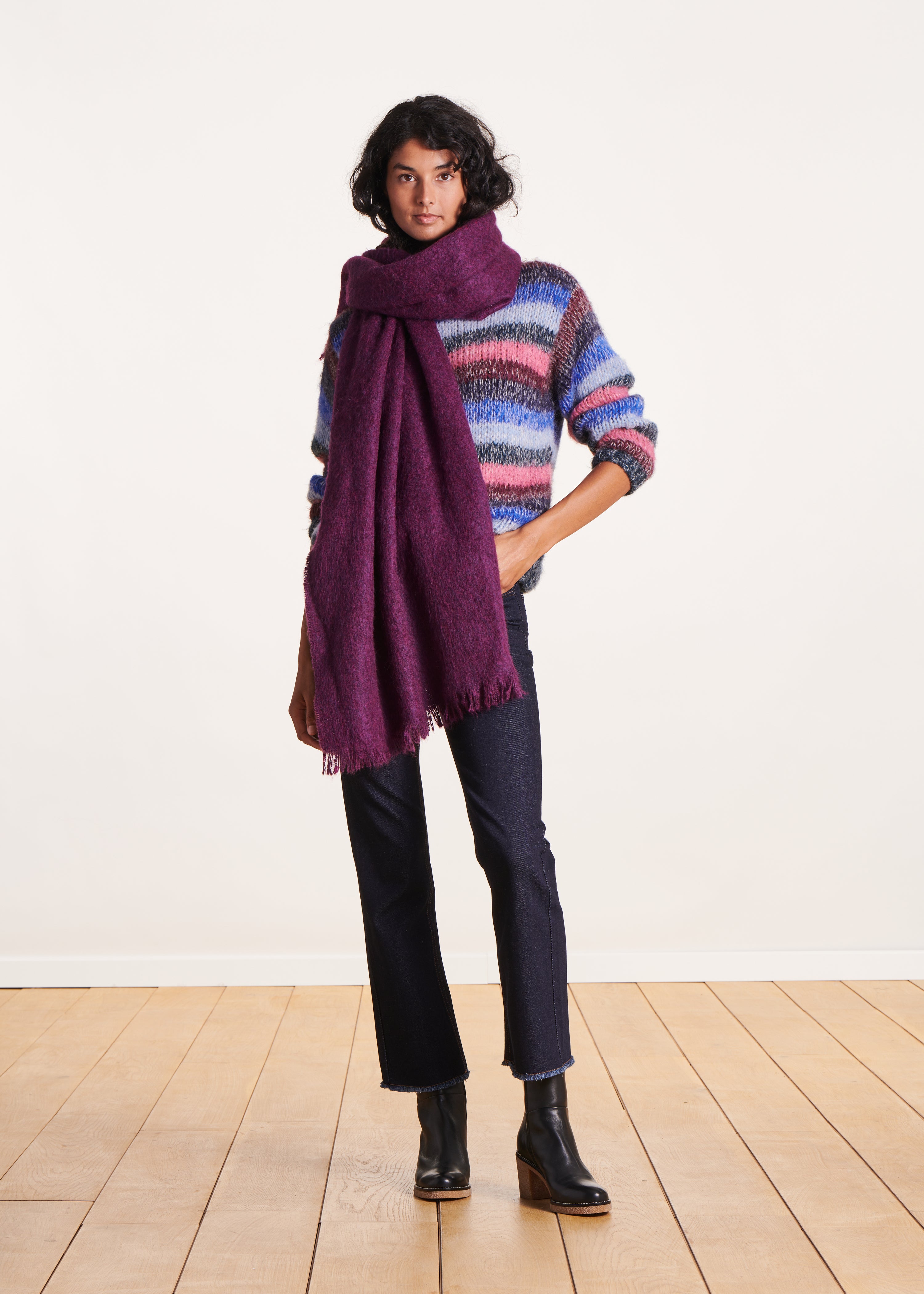 Plain purple scarf