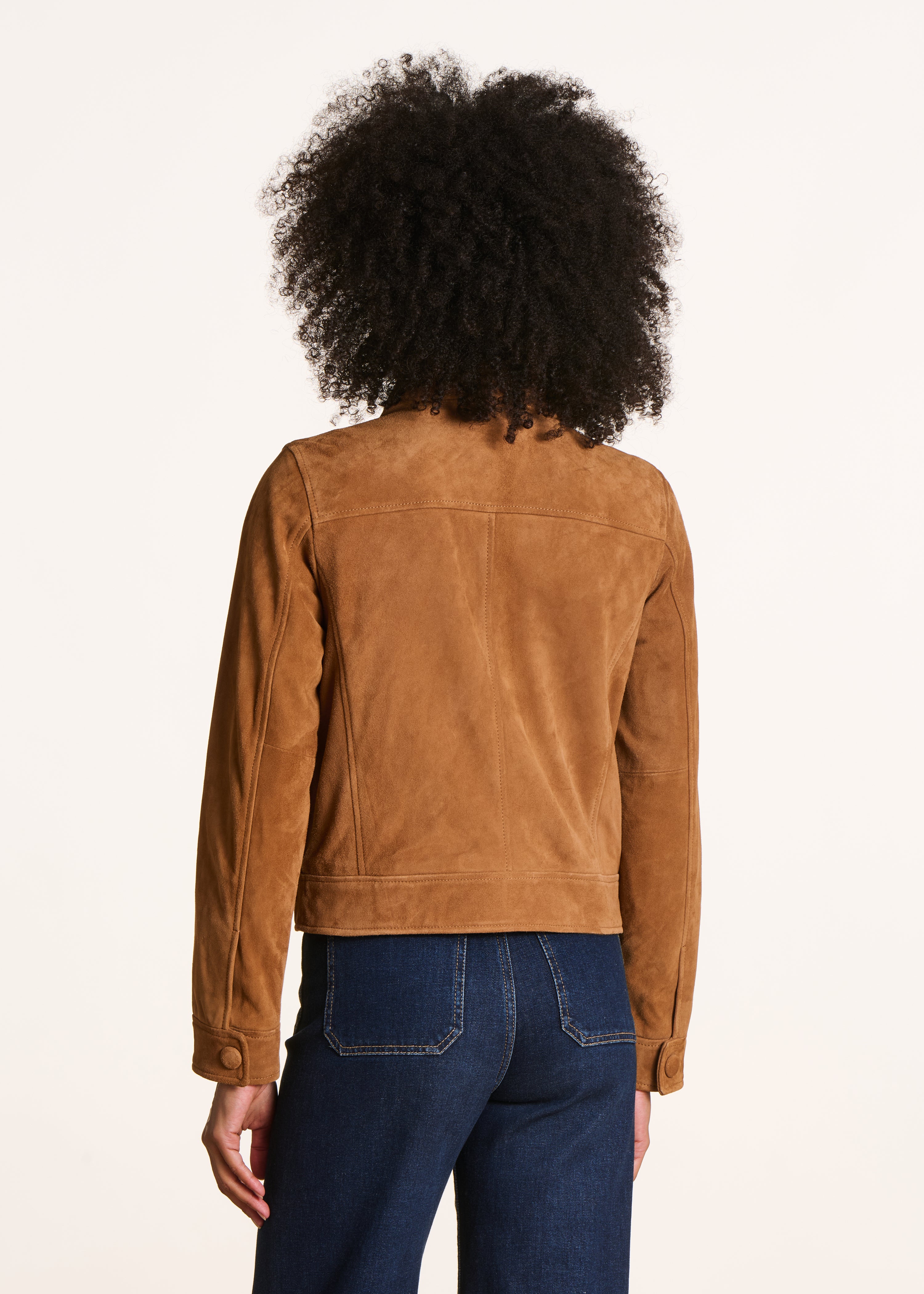 Kurze Camel-Jacke aus Wildleder La Fée Maraboutée