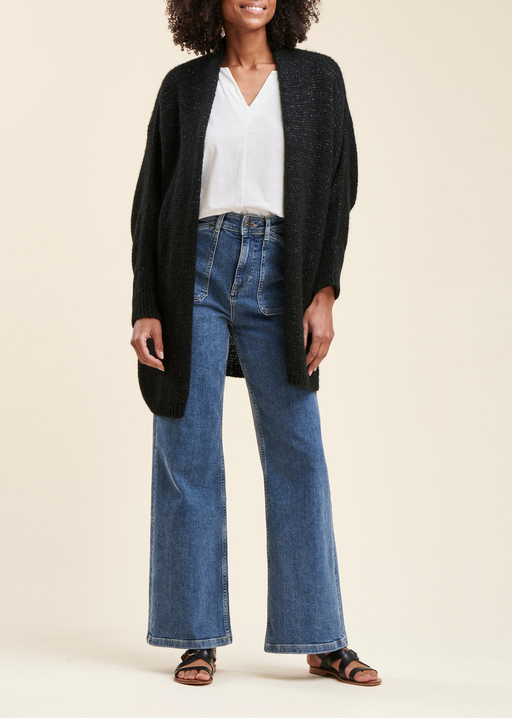 Gilet oversize in maglia cangiante