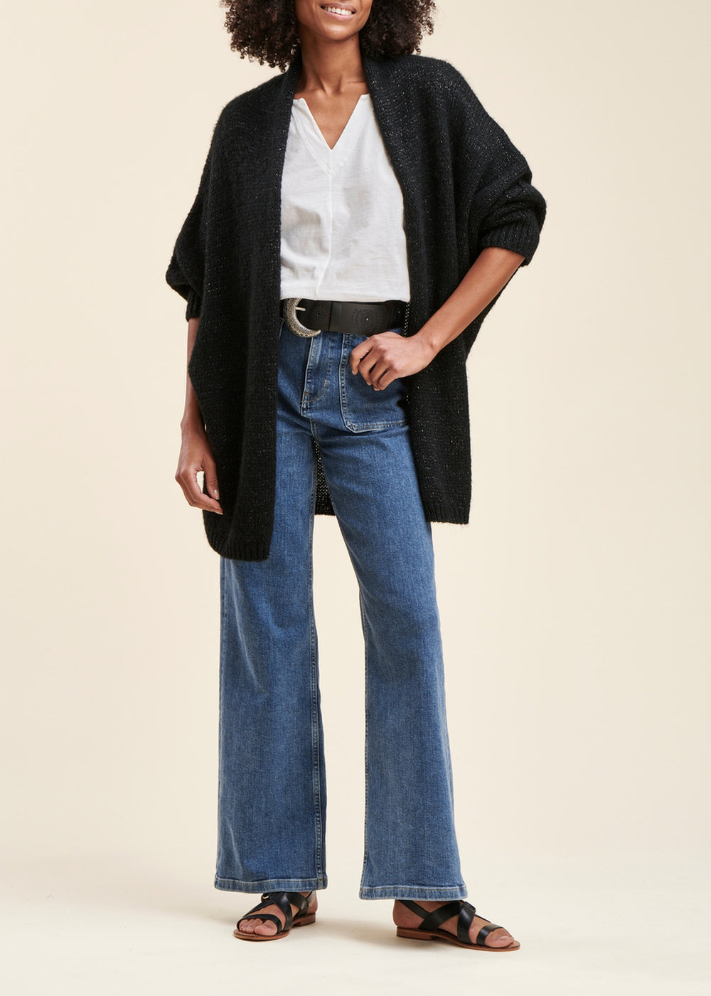 Gilet oversize in maglia cangiante