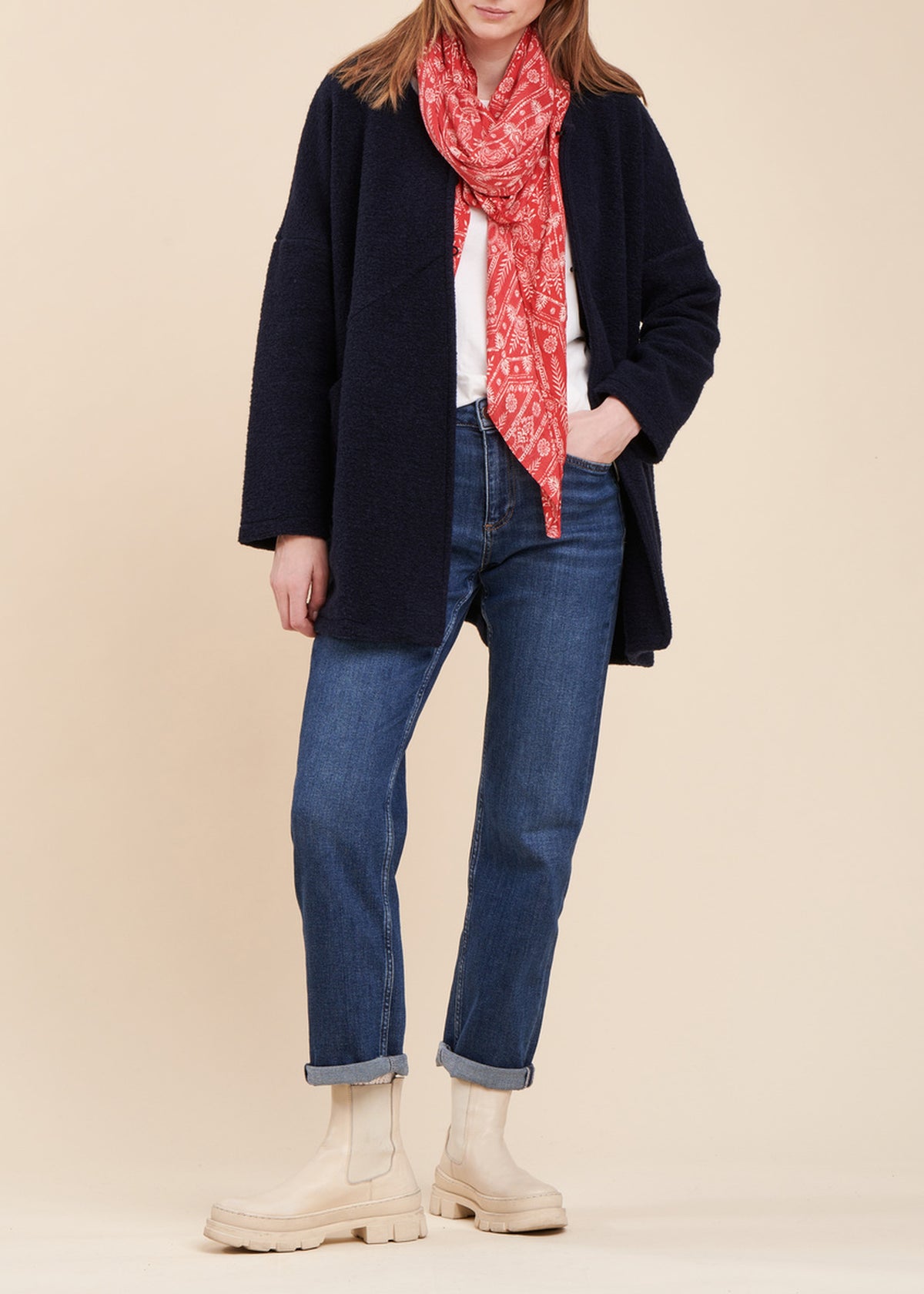 Cardigan-style coat