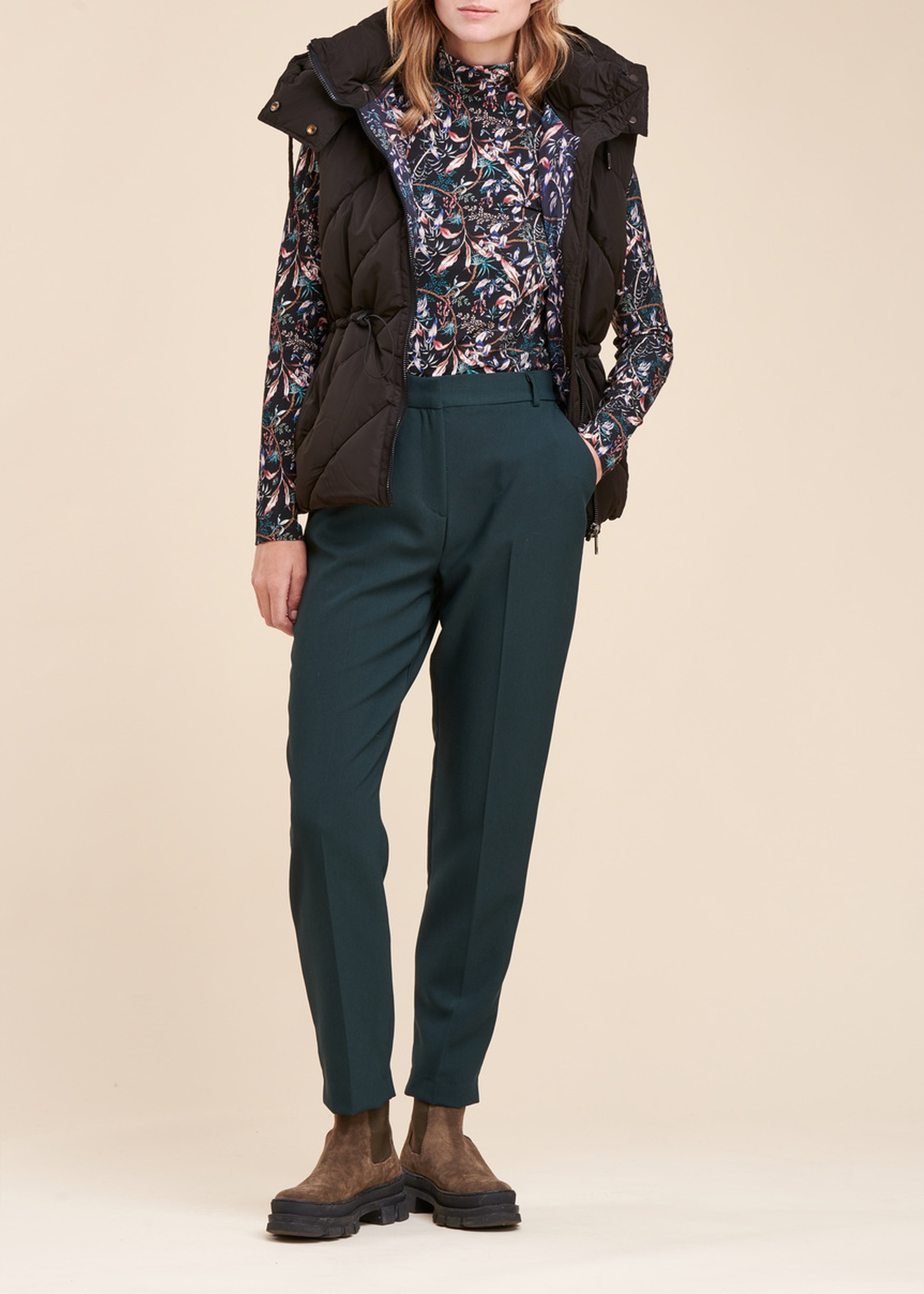 Pantalon uni cigarette