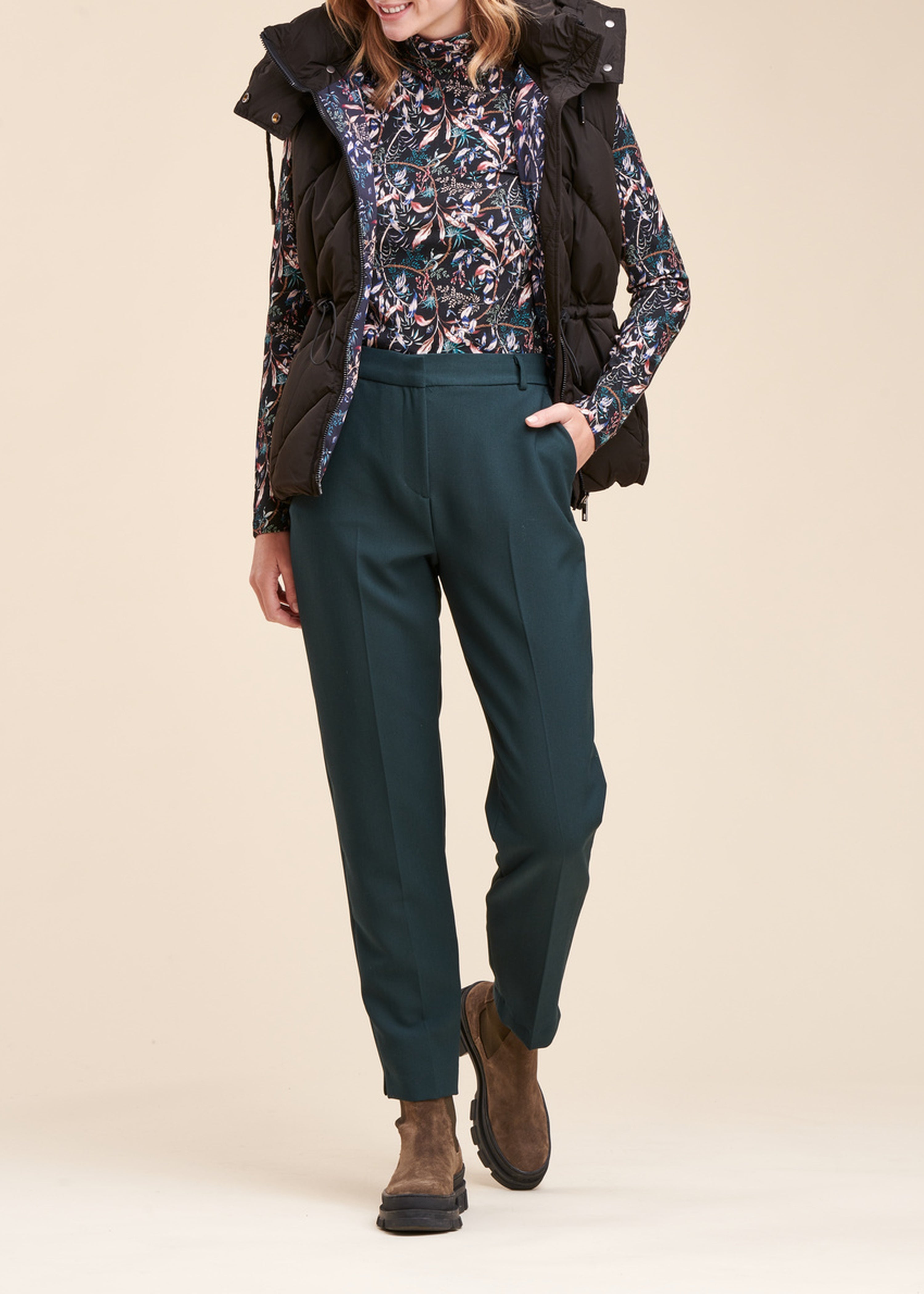 Pantalon uni cigarette
