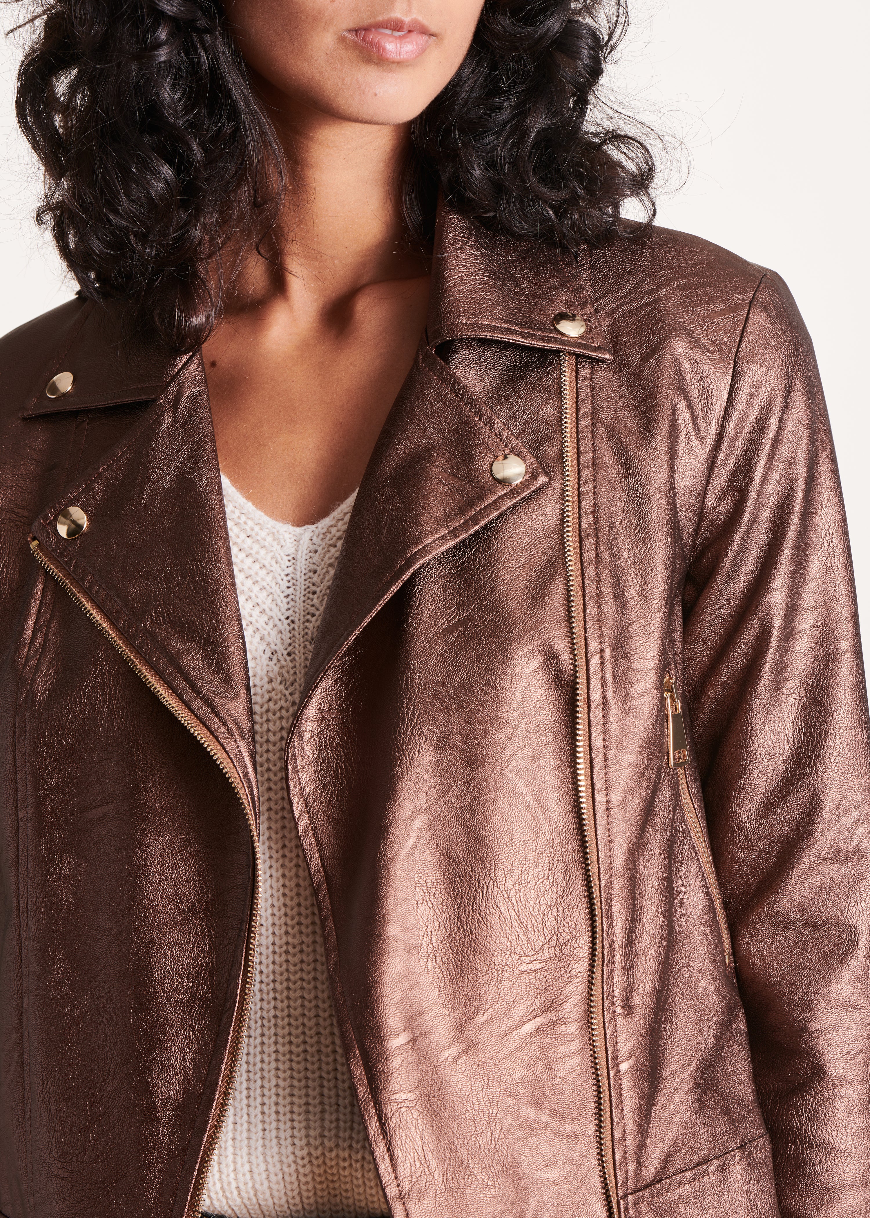 Biker-style blouson jacket