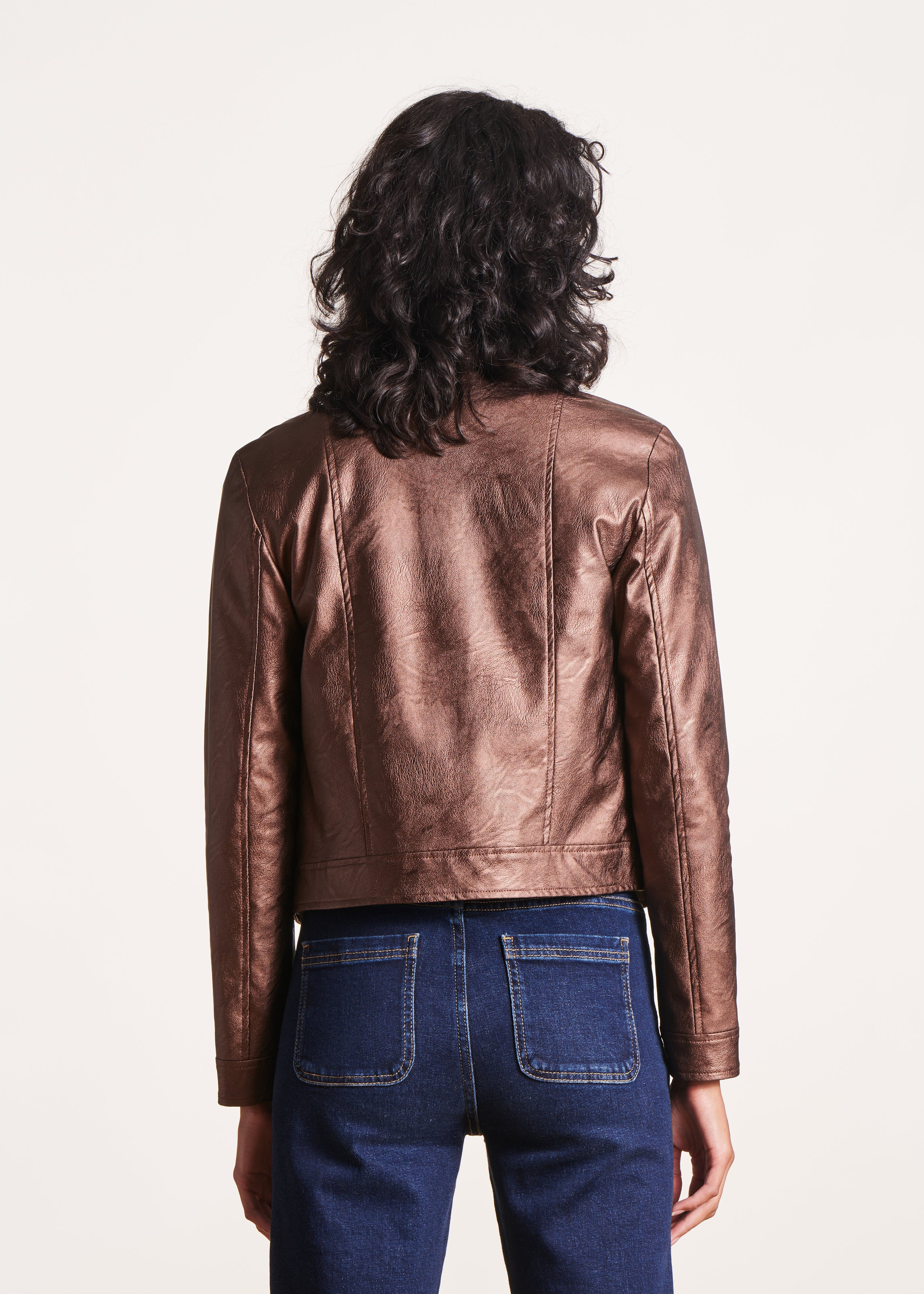 Biker-style blouson jacket