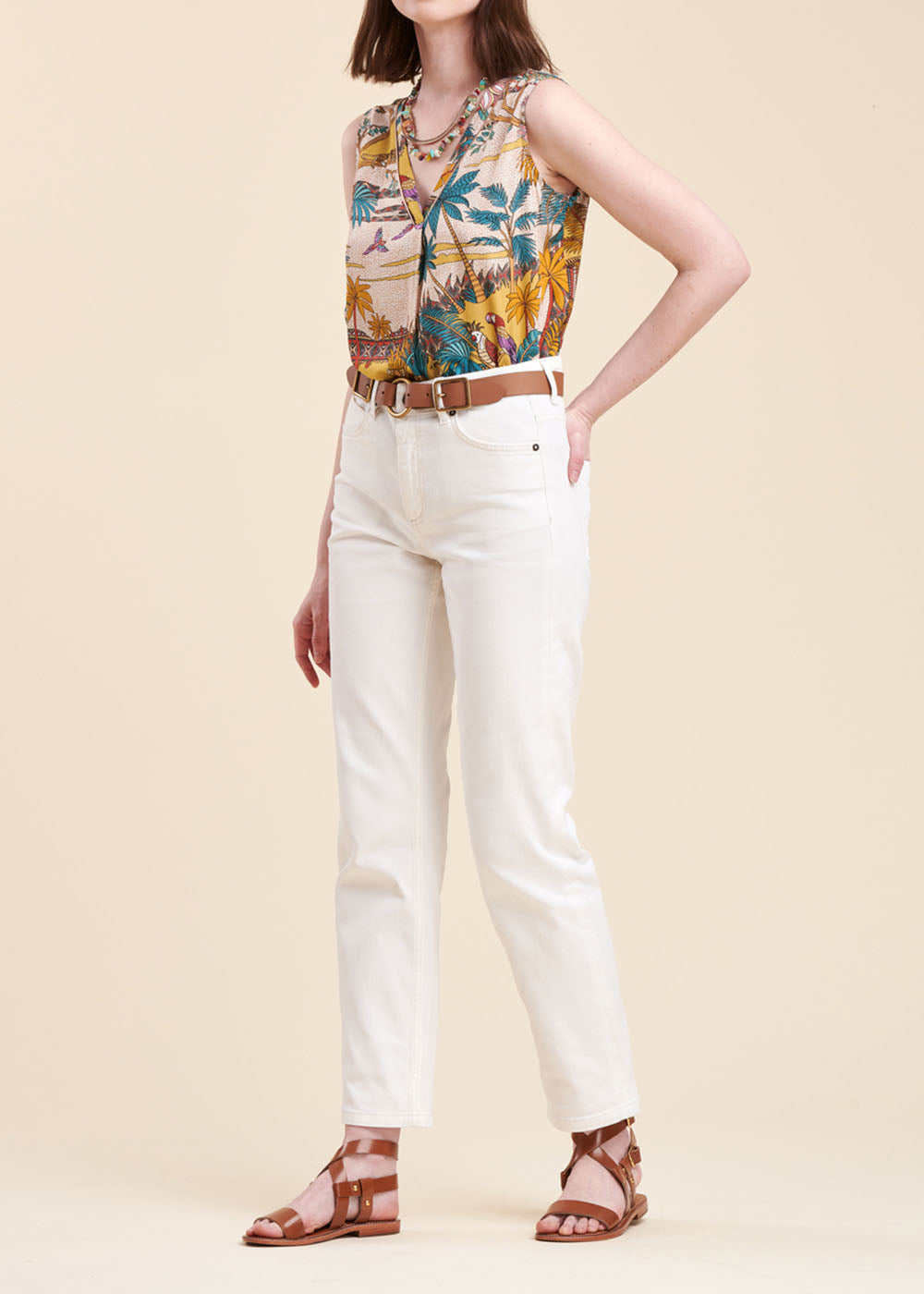 Jeans a gamba tesa in cotone organico