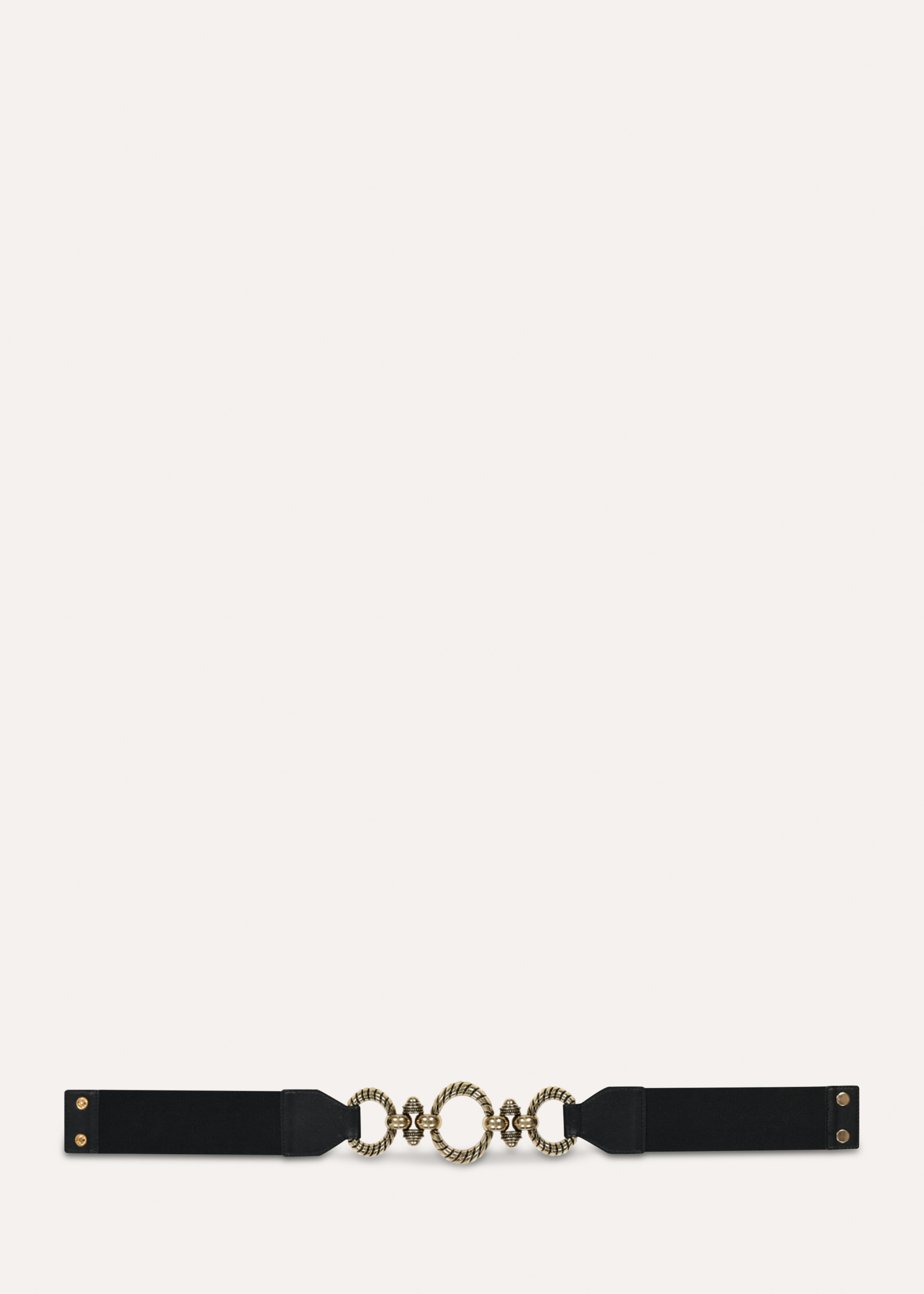 Ceinture noire taille élastiquée boucle baroque