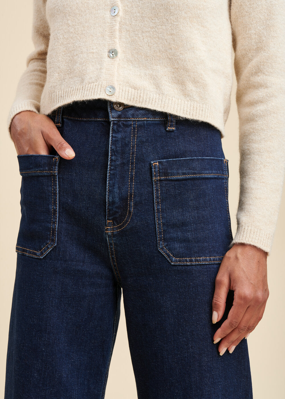 Organic cotton flared jeans
