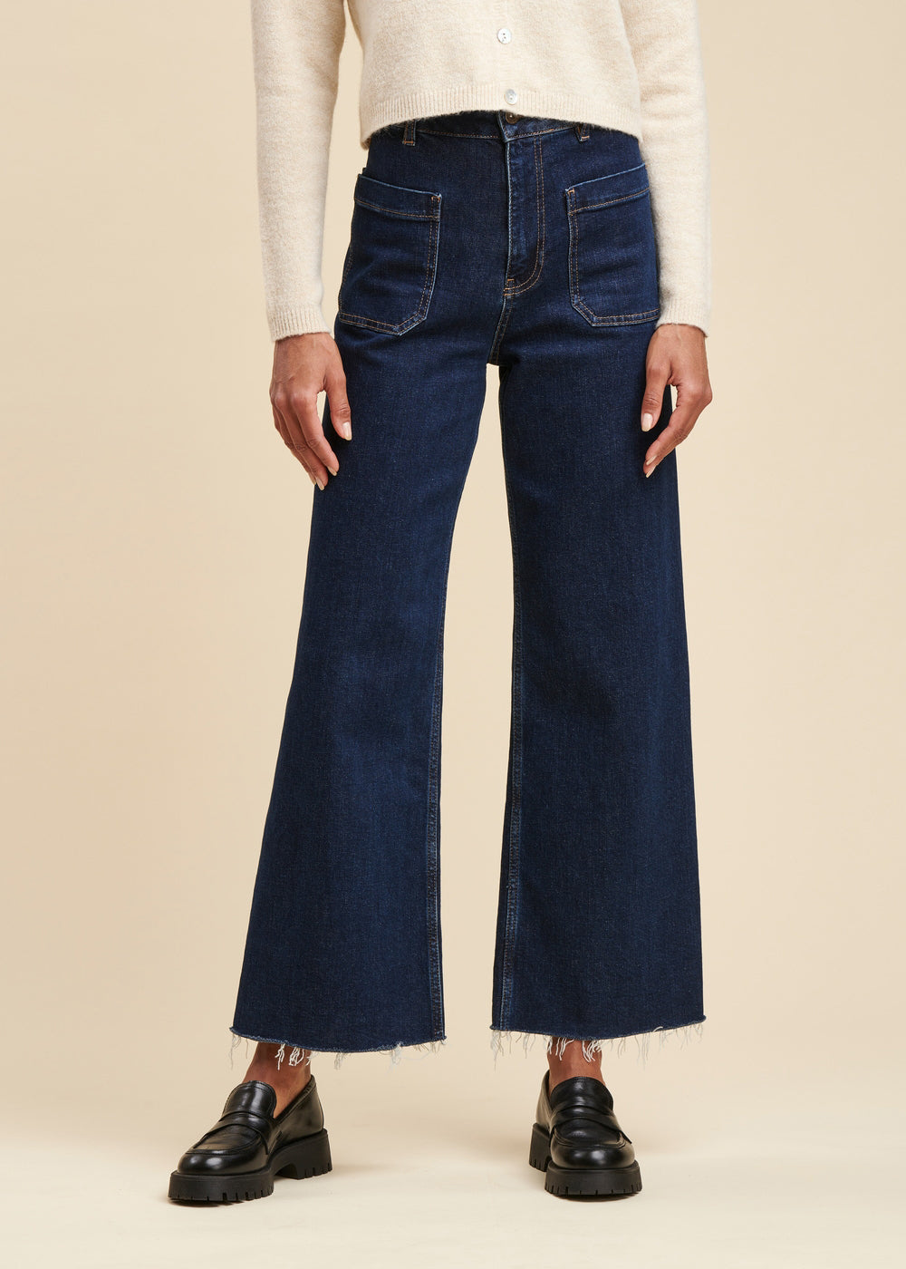 Organic cotton flared jeans
