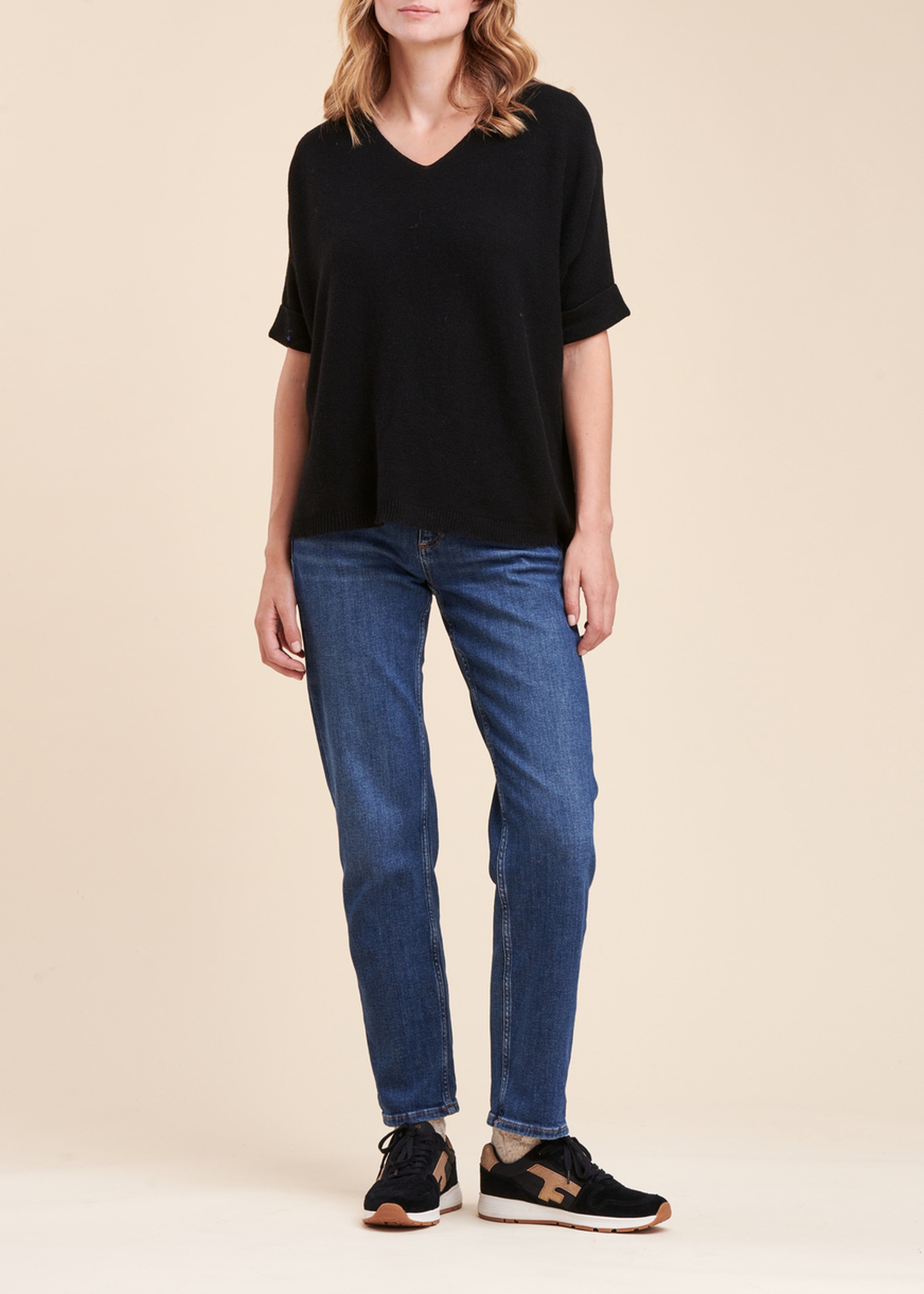 Oversize short-sleeved jumper