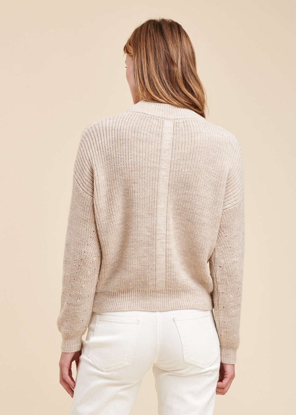 Strickpullover mit Perlenrippen