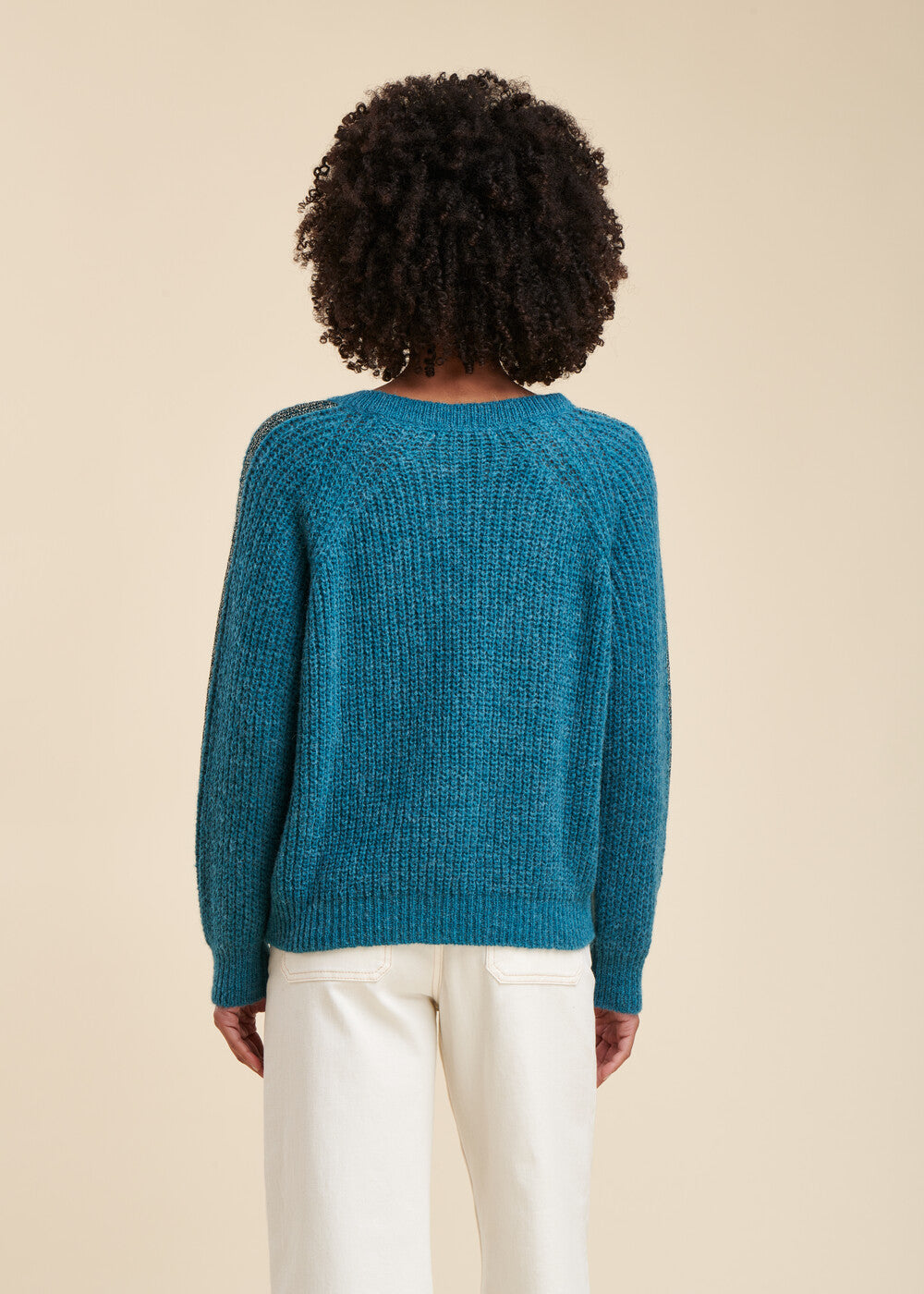 Pullover with lurex stripes