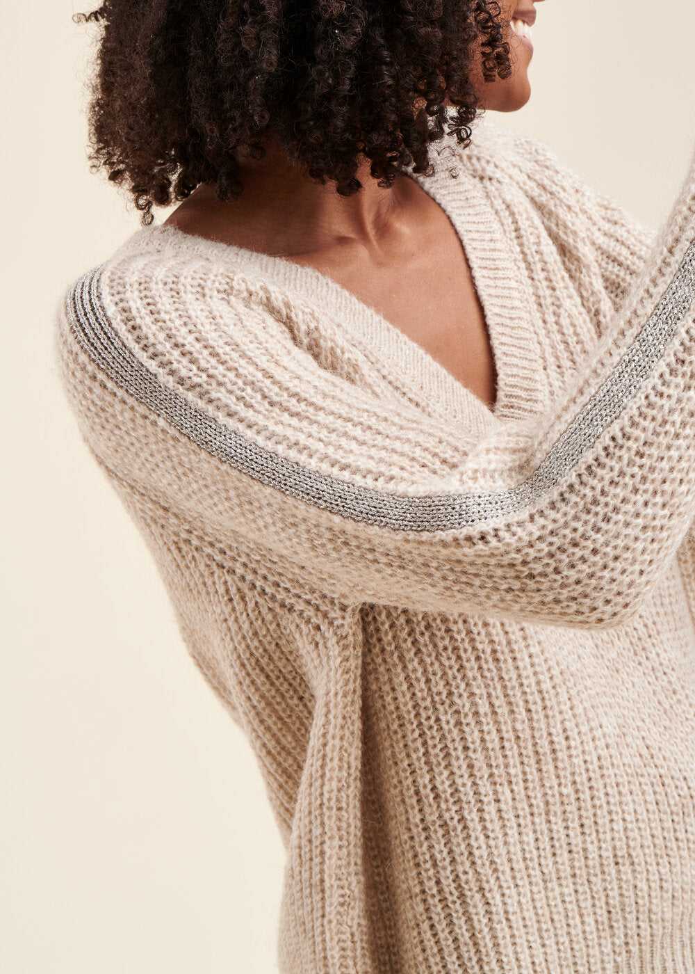 Pullover mit Lurexstreifen