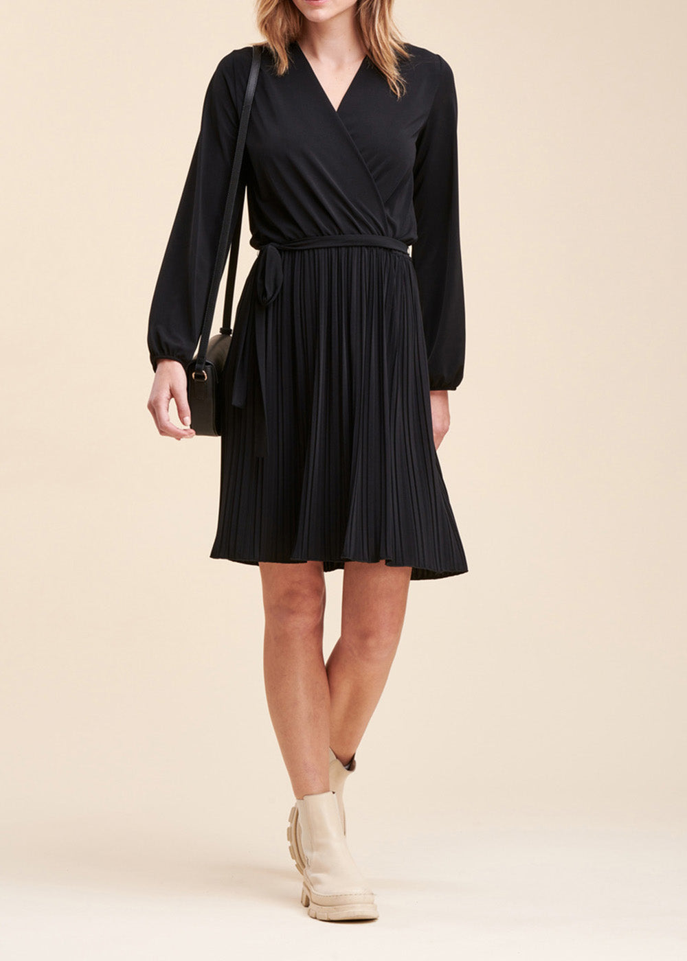 Pleated jersey dress