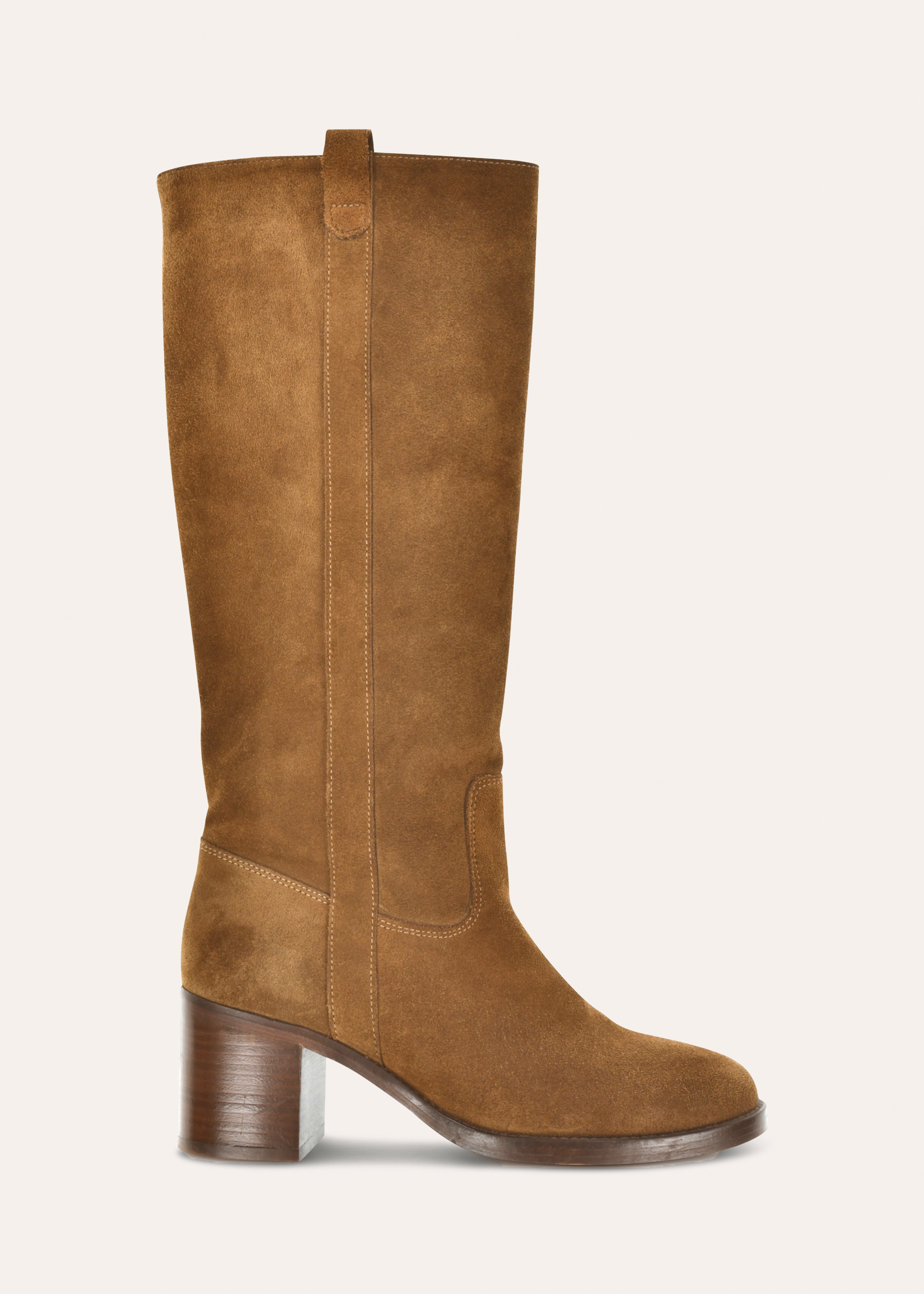 Bottes marron à talons en cuir