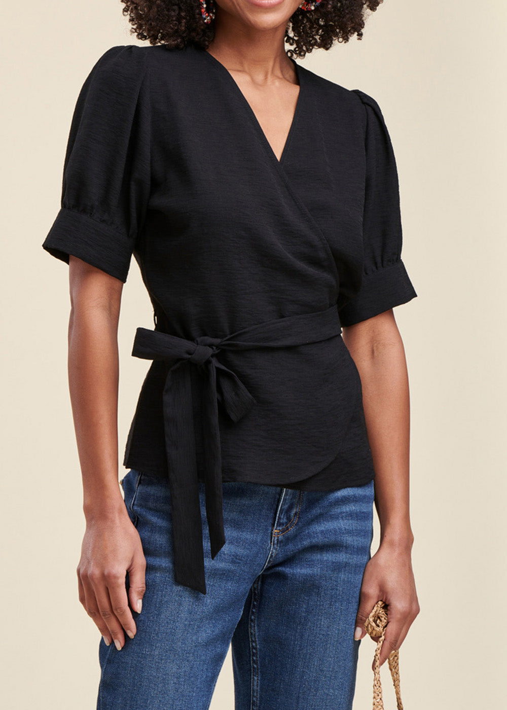 Blusa envolvente de viscose Ecovero™