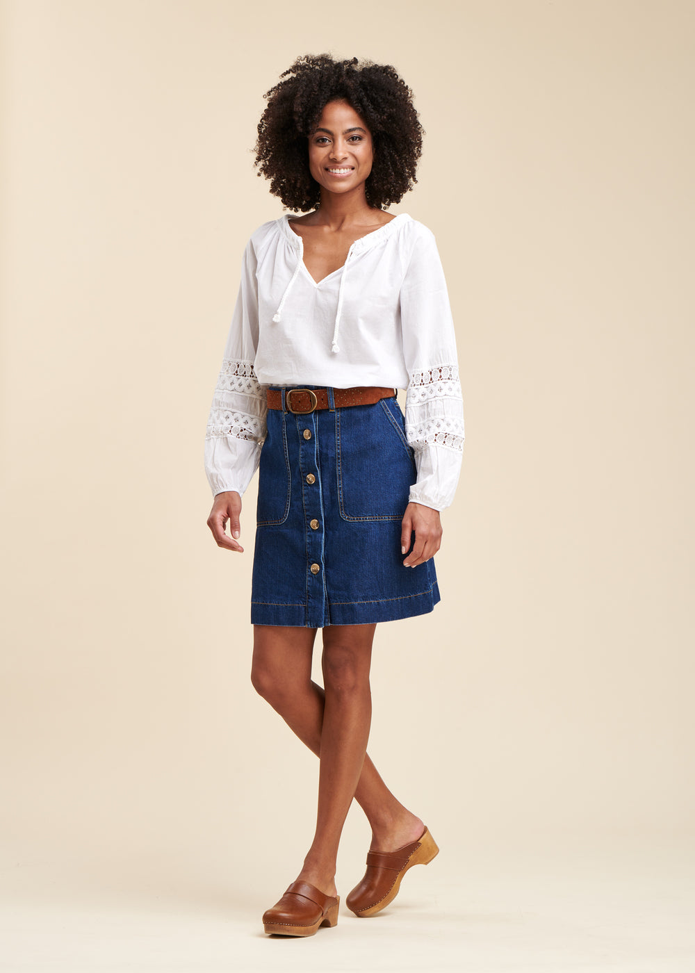 Jupe courte en jean, coton bio