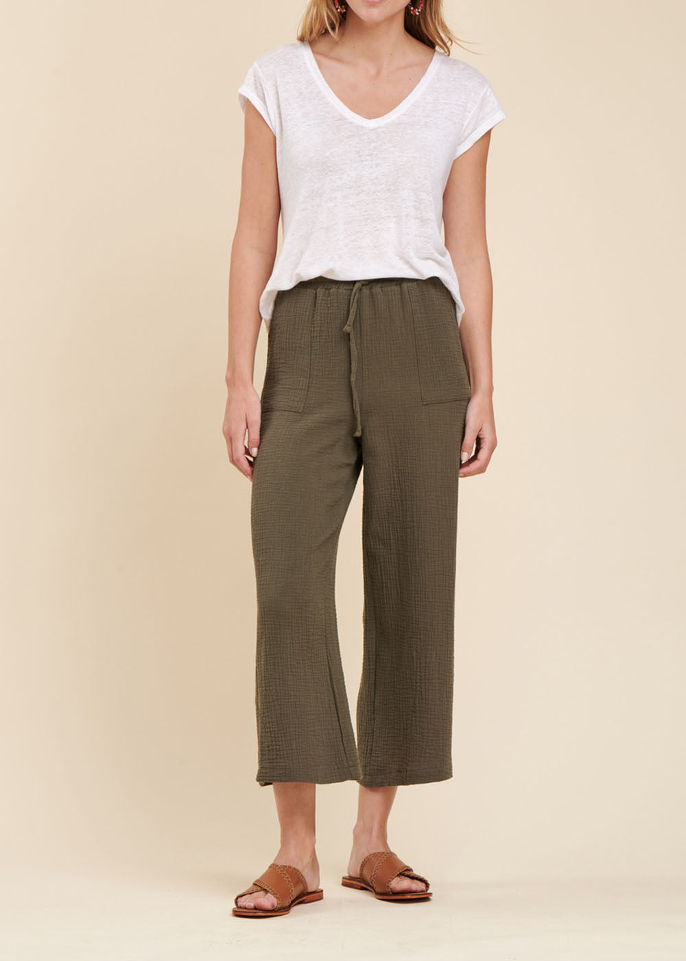 Pantacourt en gaze de coton