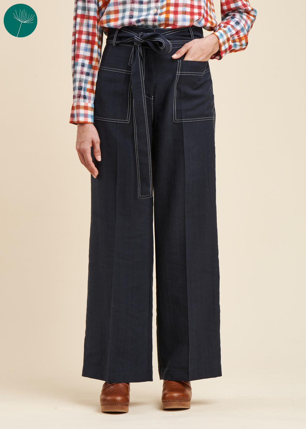 Pantalon large ceinturé