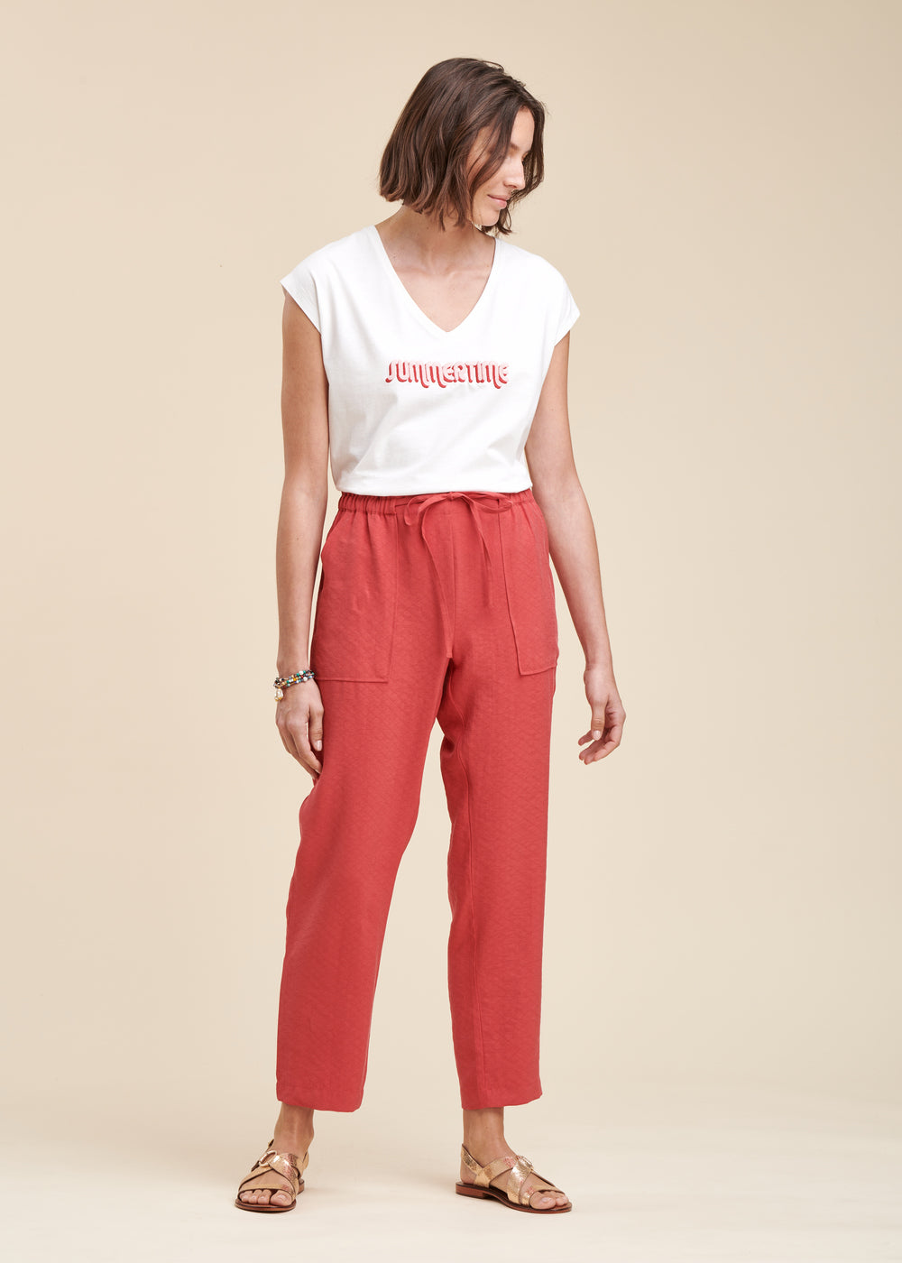 Flowy pants, carrot cut