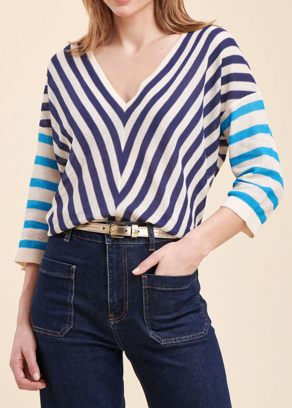 Loose fit striped sweater