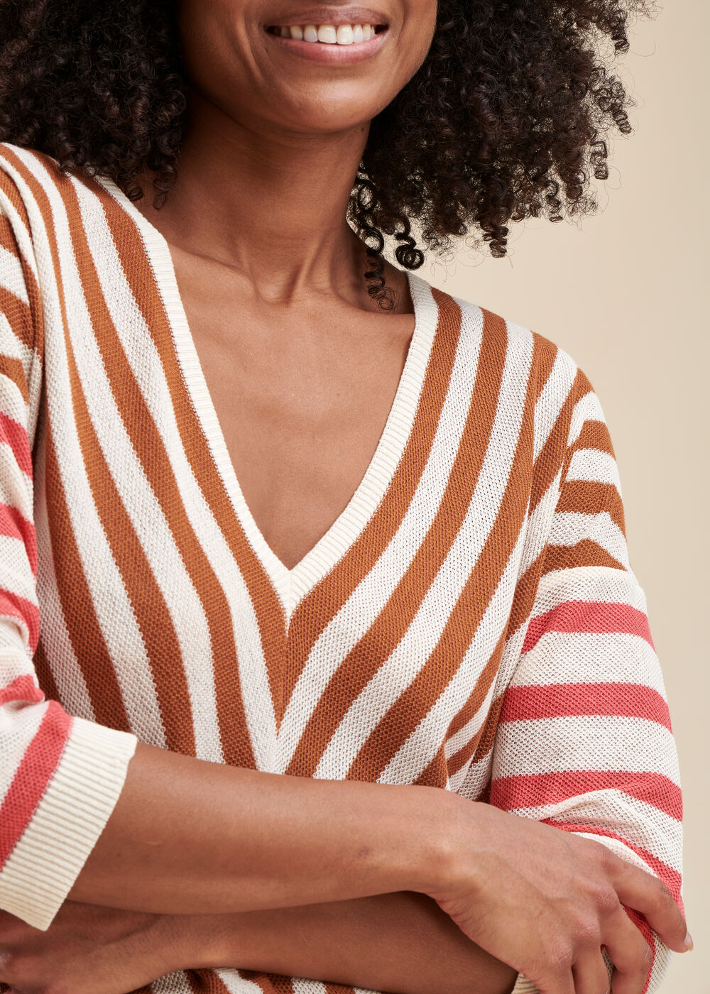 Loose fit striped sweater