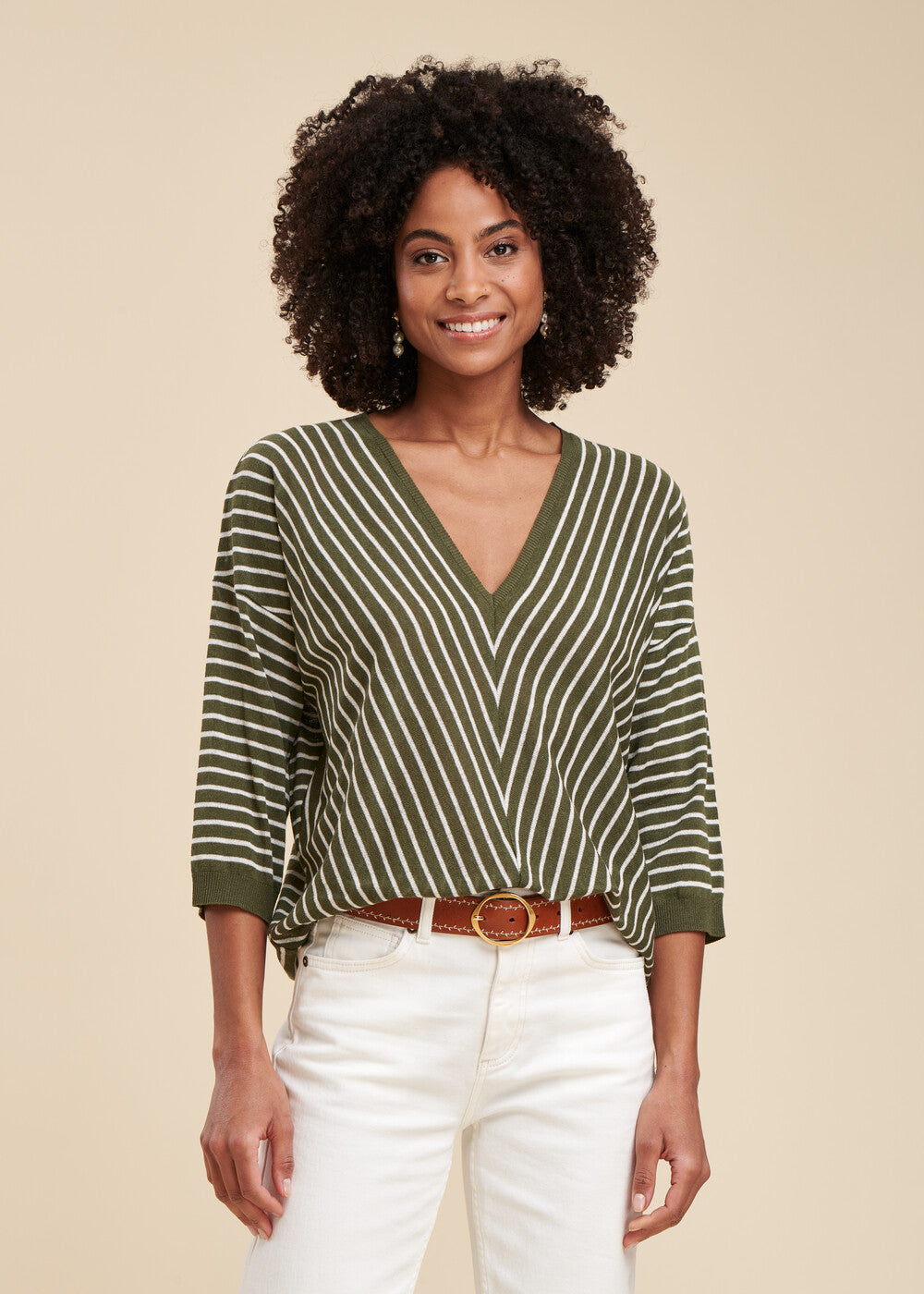 Loose fit striped sweater