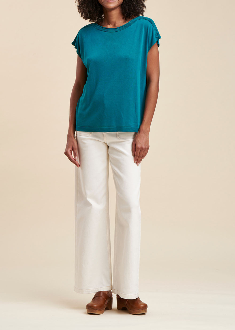 Maglia fluida a maniche corte