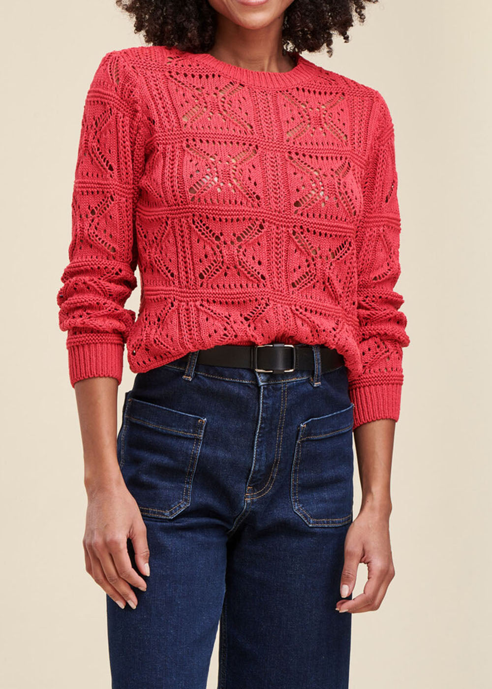 Crochet knit sweater