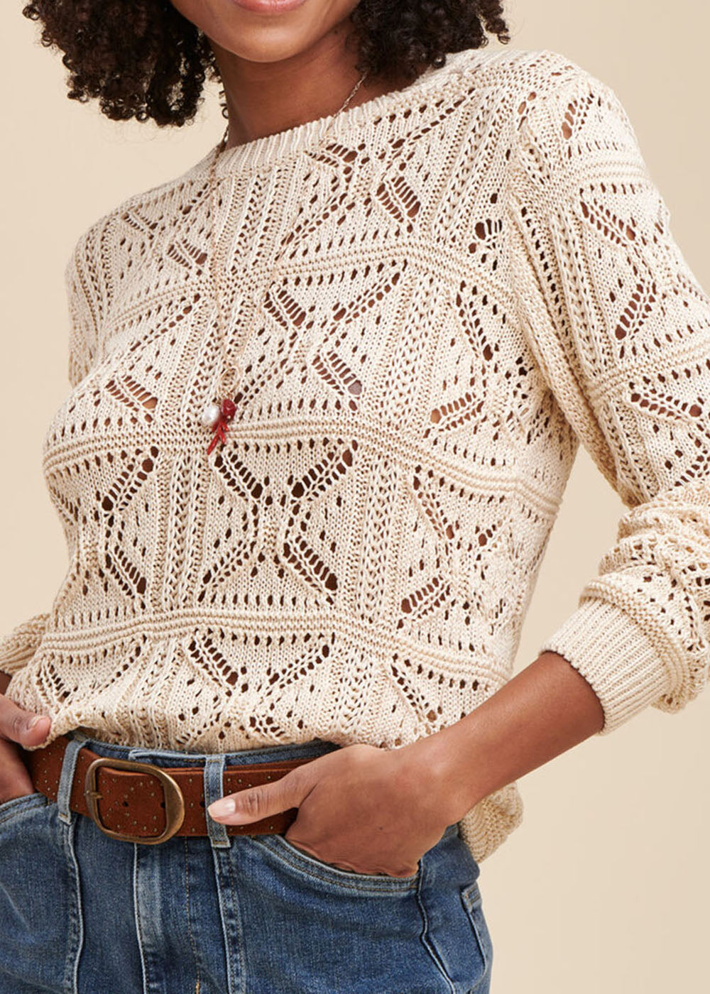 Crochet knit sweater