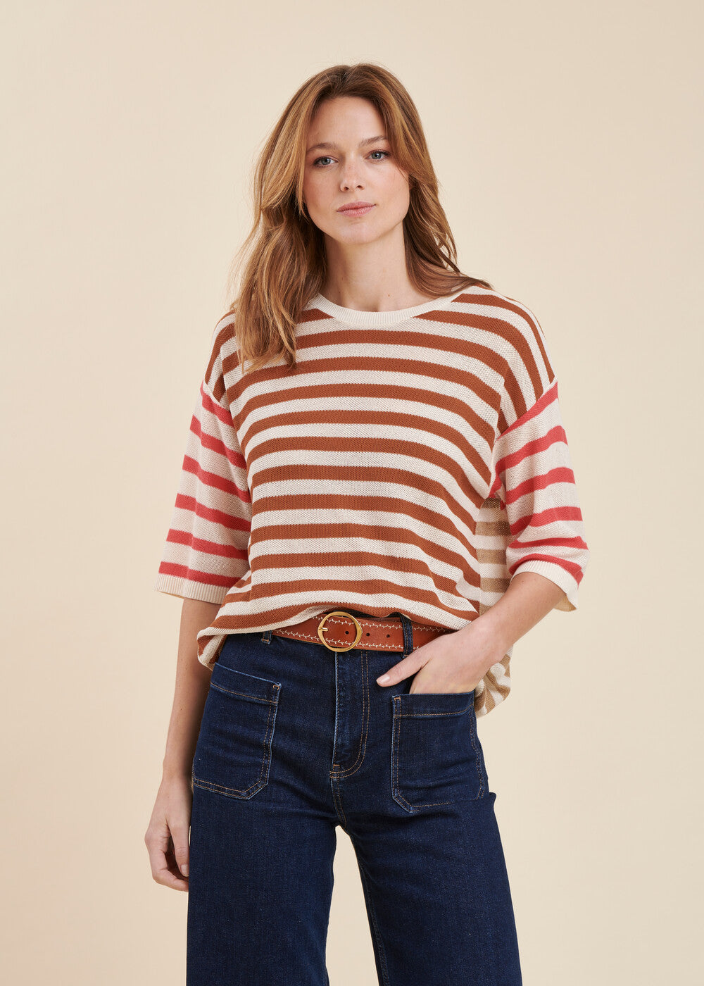 Loose fit striped sweater