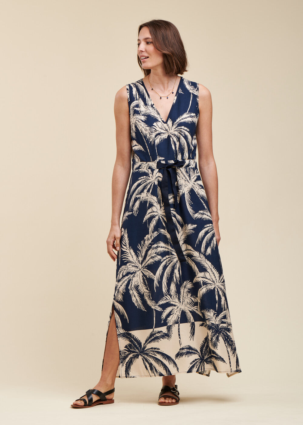 Maxi-jurk met palmprint