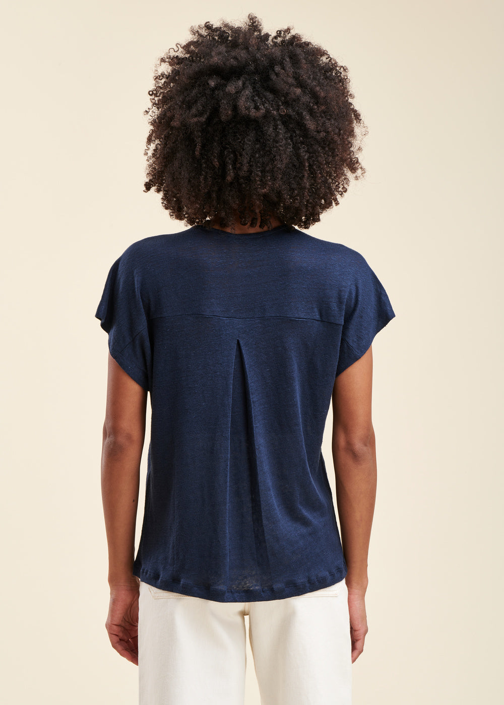 Oversized linnen T-shirt met korte mouwen