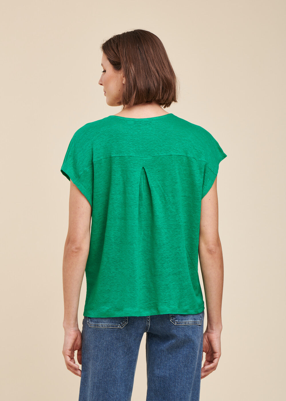 Tee-shirt en lin oversized à manches courtes