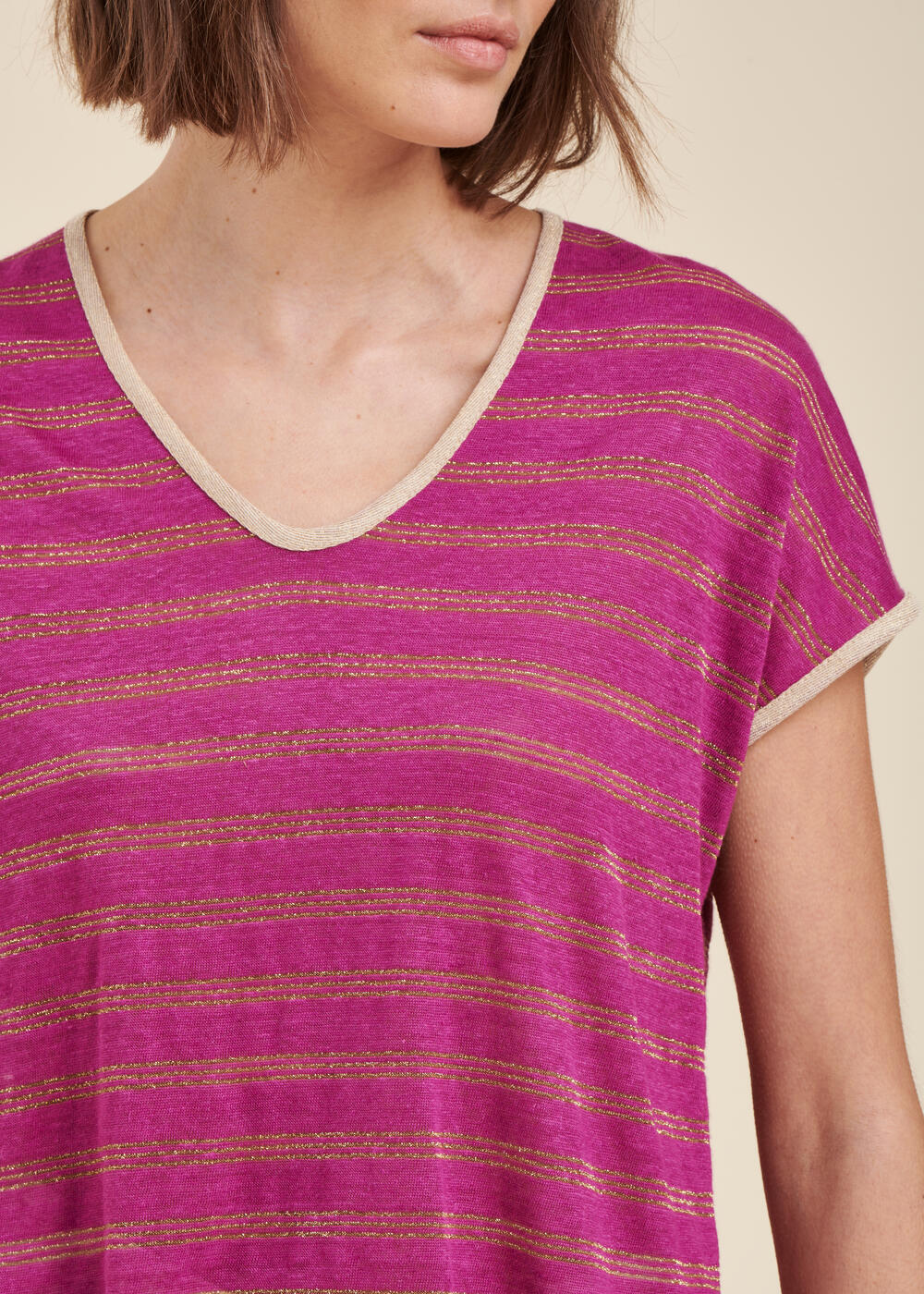 Striped linen T-shirt