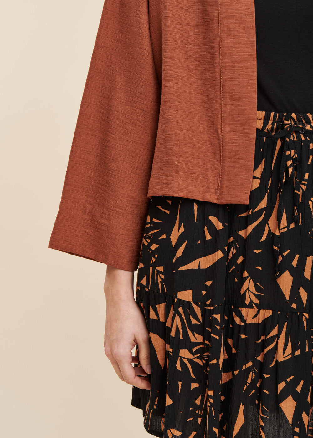 Short kimono-style jacket in Ecovero™ viscose