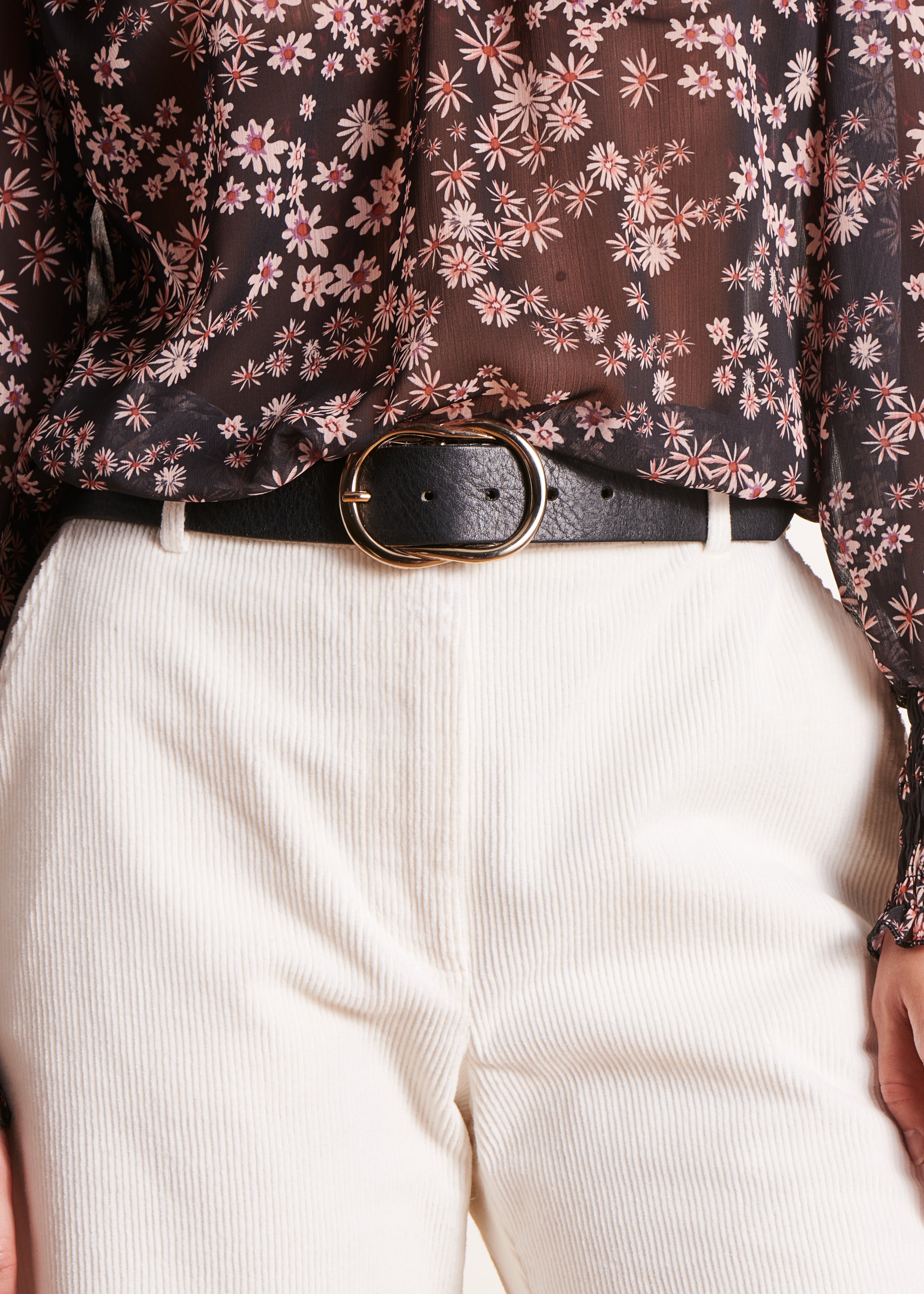 Ceinture noire en cuir