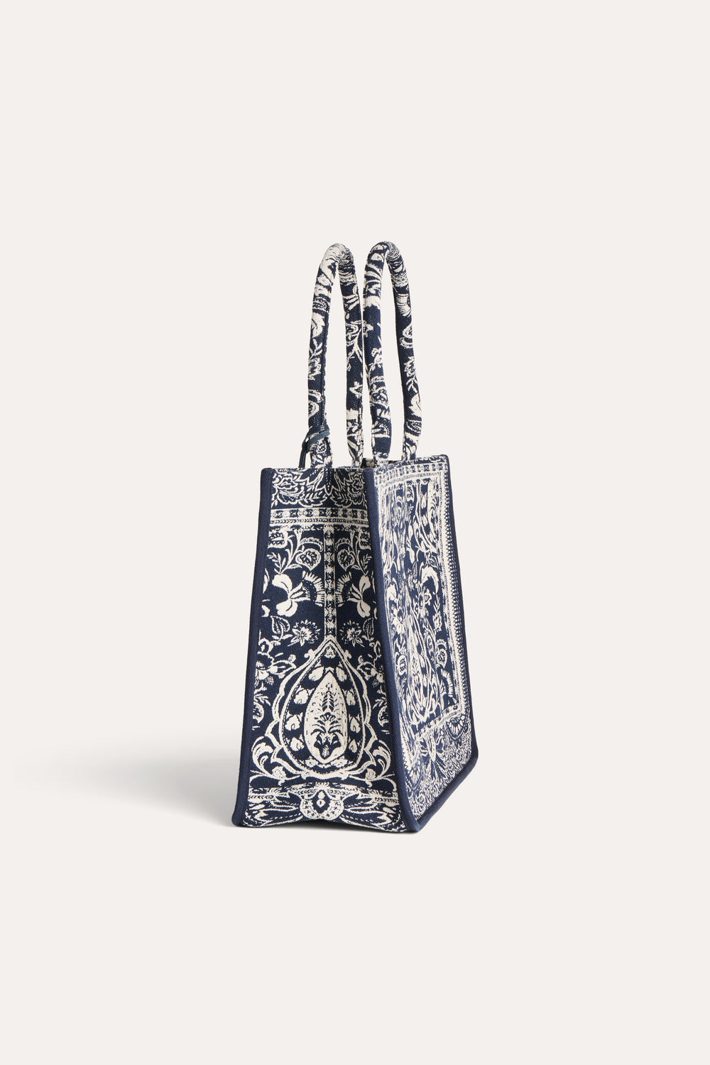 Sac , cabas bleu jaune - Atelier d'Odile