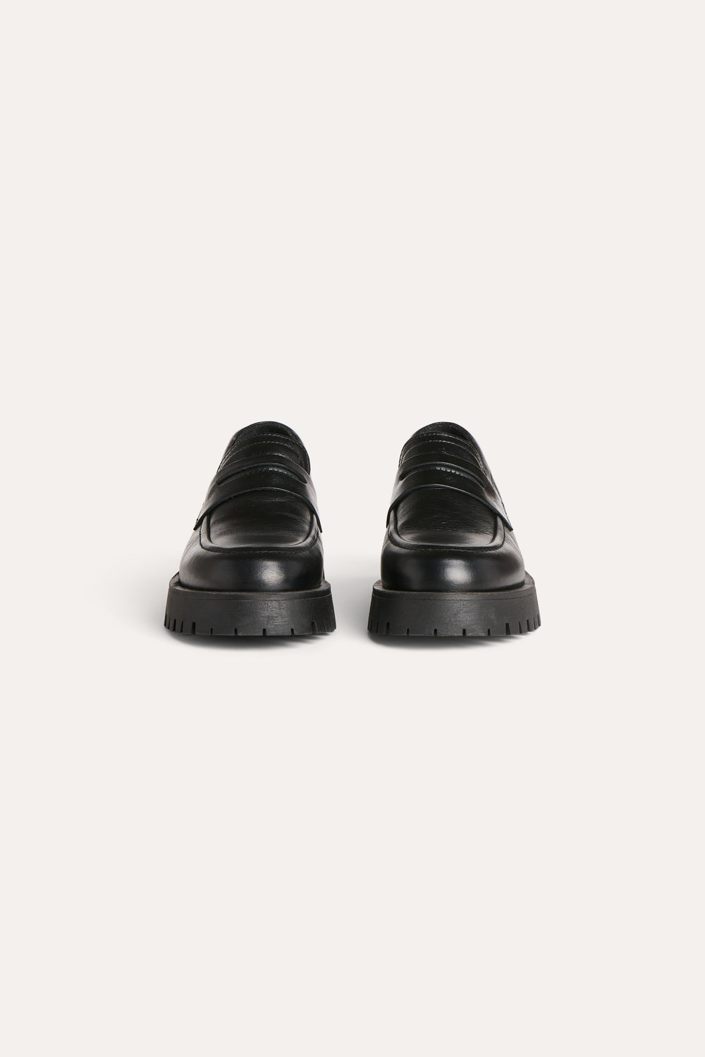 Black leather moccasins