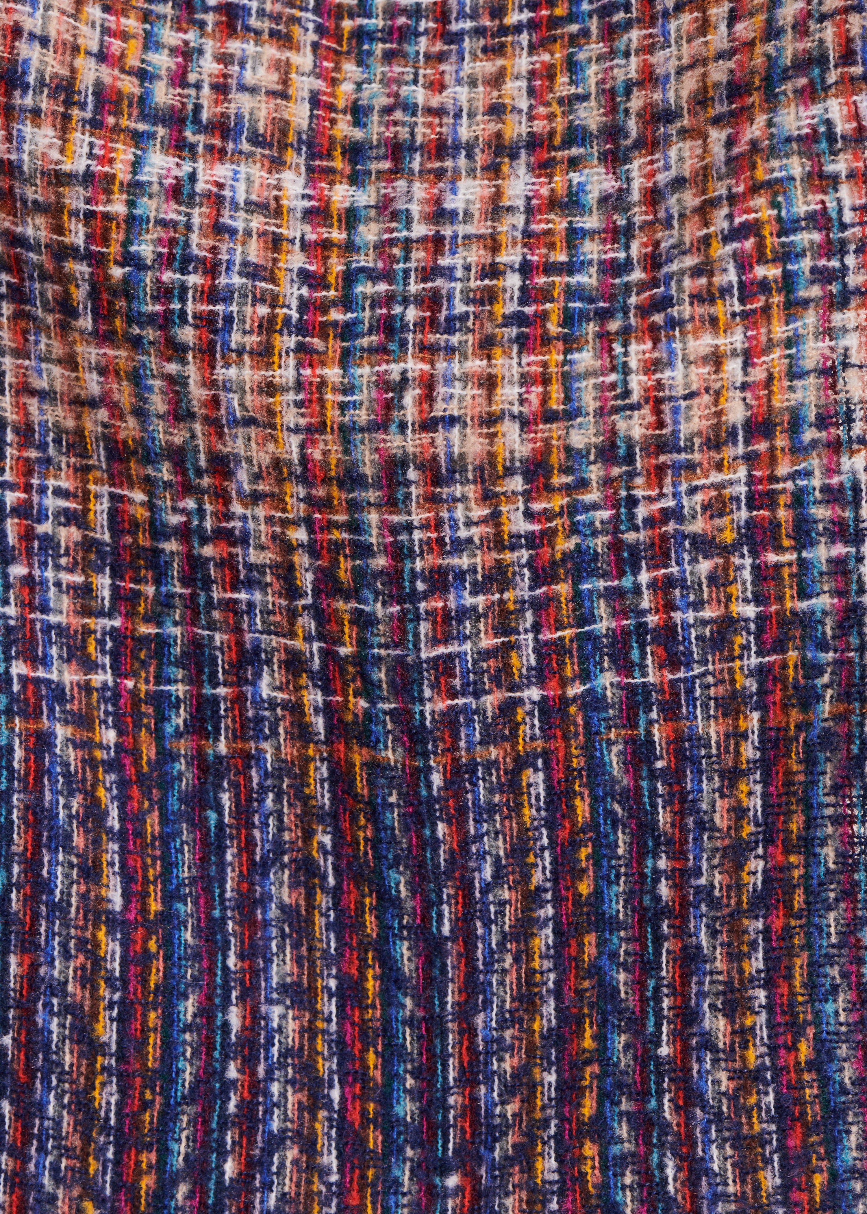 Blue scarf with multicoloured threads