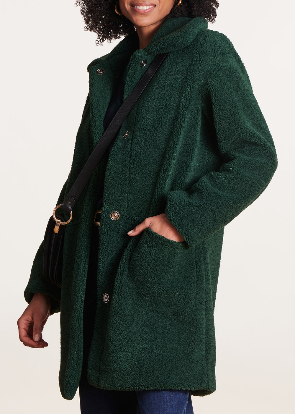 3/4 Mantel grün Bouclé