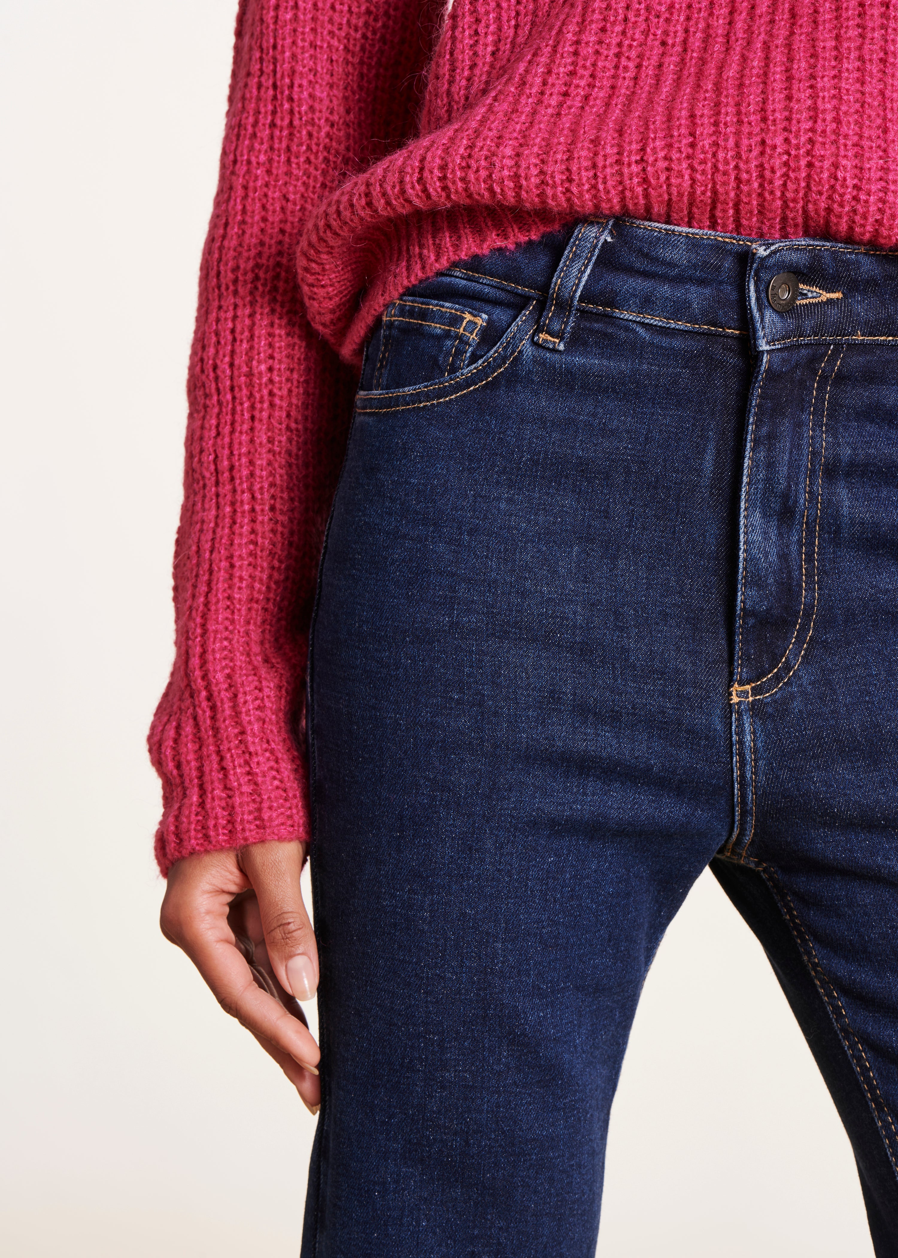 Raw cropped jeans van organisch katoen